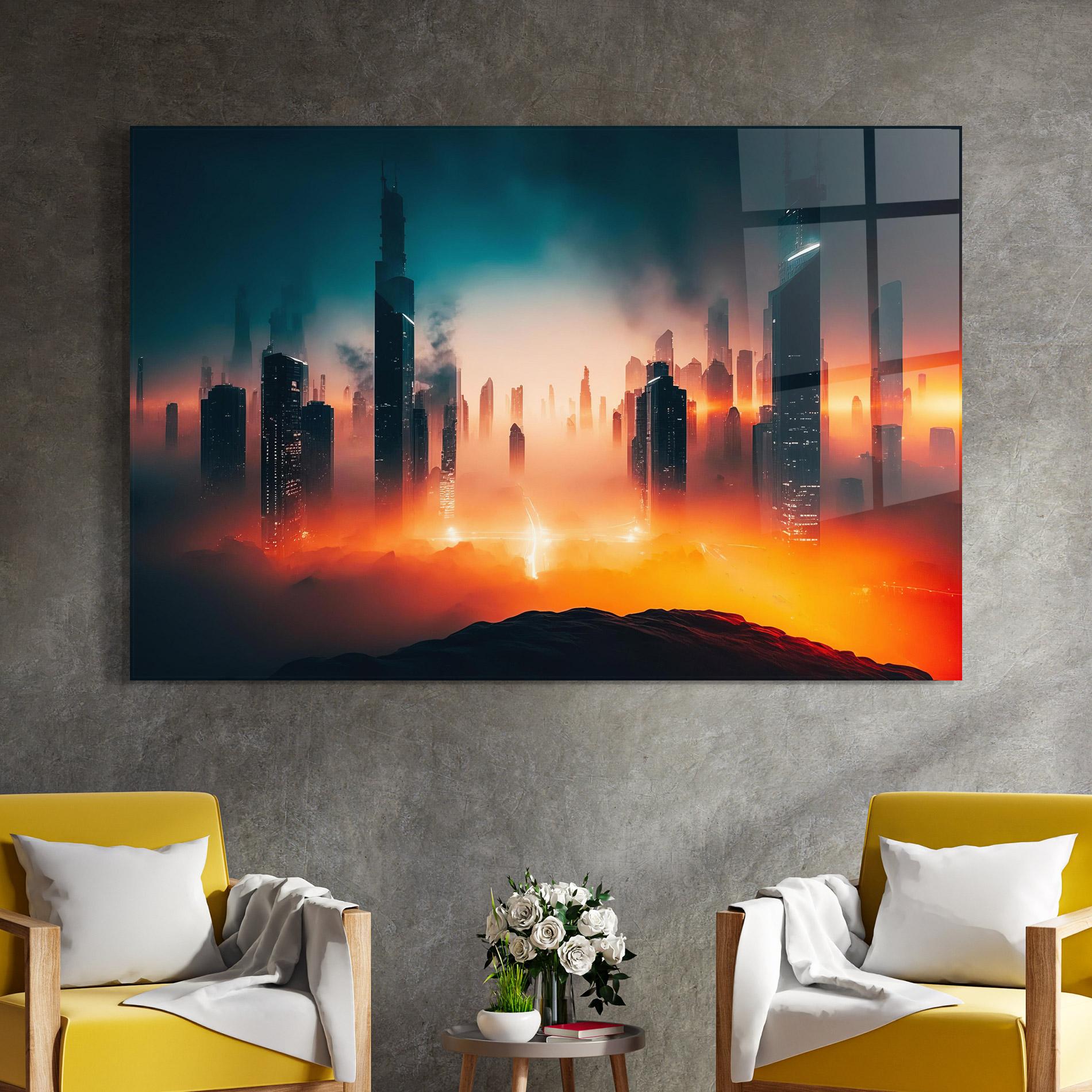 Tablou Sticla City S Skyline mockup 4