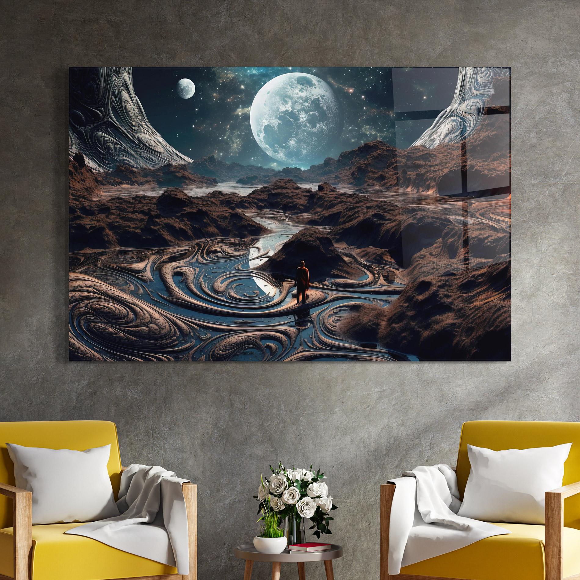 Tablou Sticla Desert Big Moon mockup 4