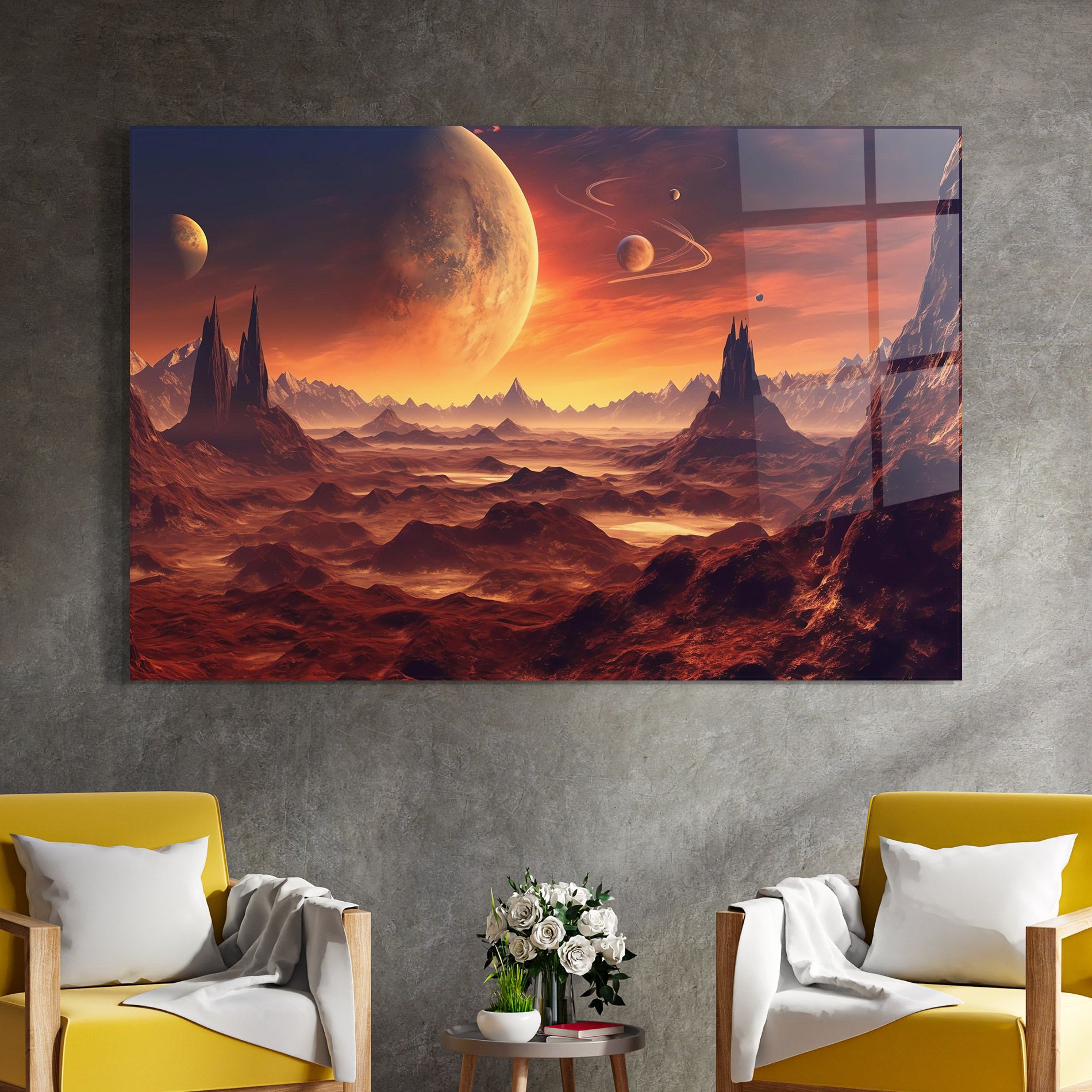 Fiery Orange Sunset mockup 4