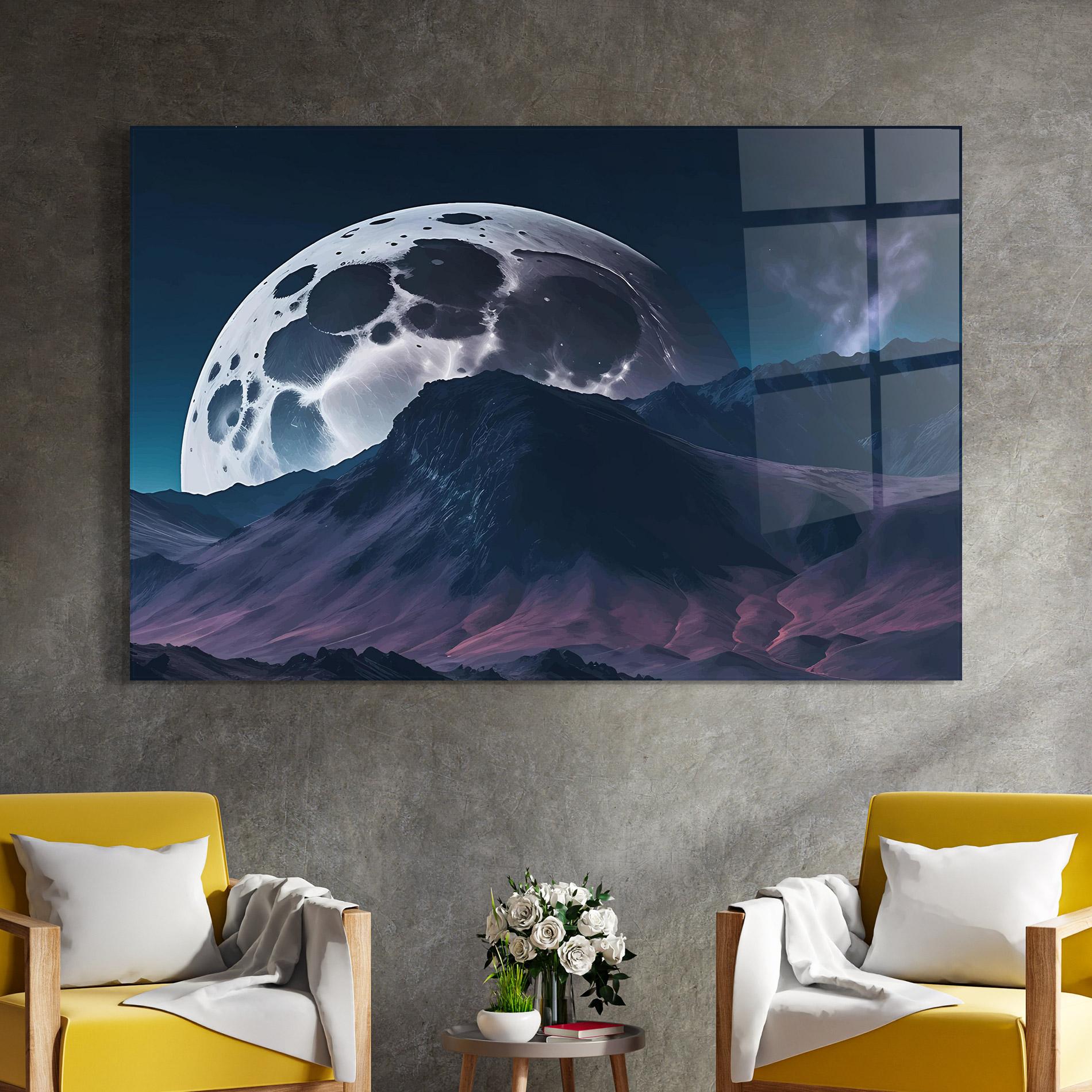 Tablou Sticla Full Moon Smoke mockup 4