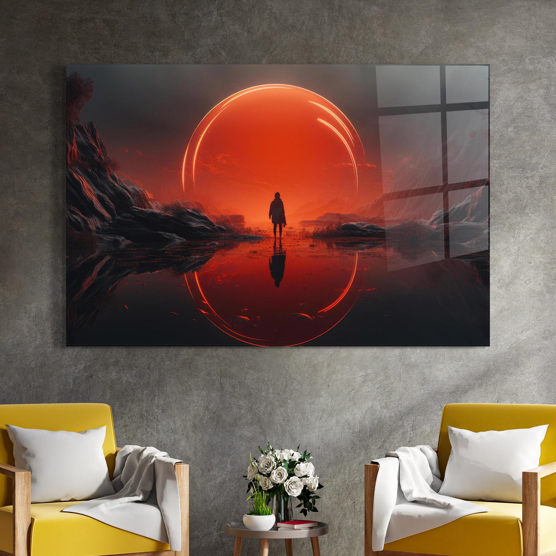 Tablou Sticla Man Orange Orb mockup 4