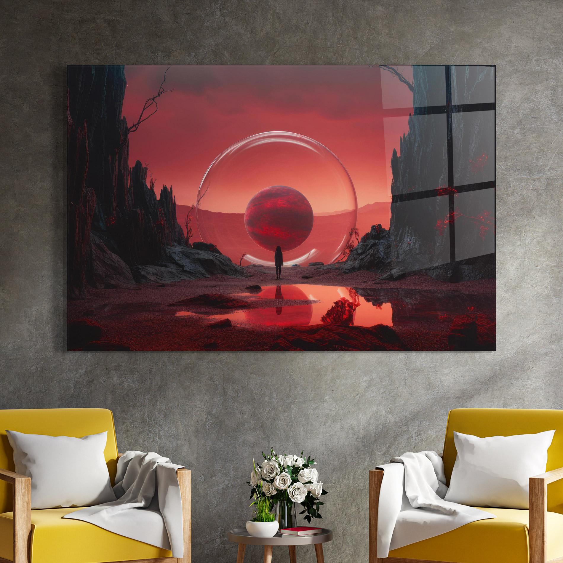 Tablou Sticla Red Planet Art mockup 4