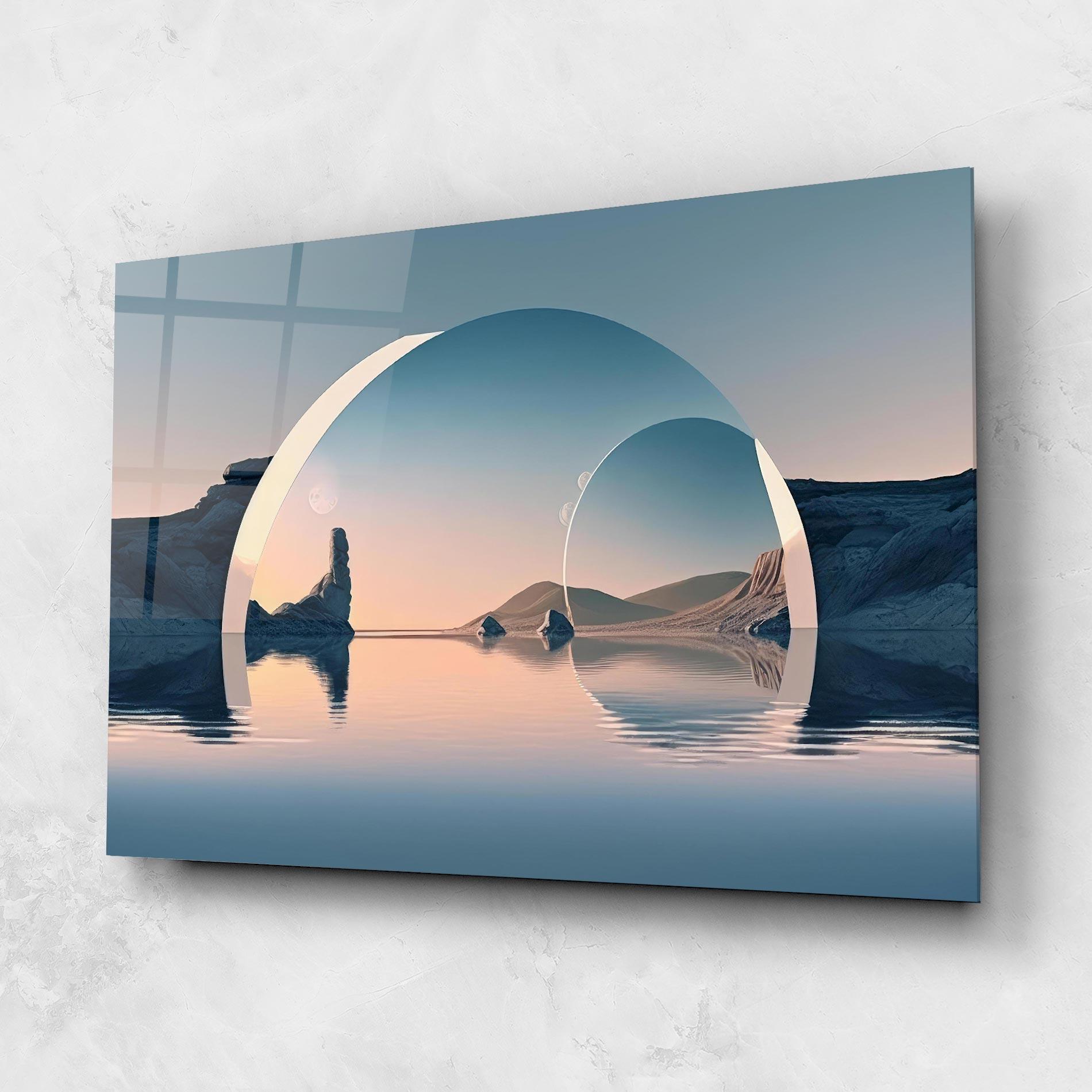 Tablou Sticla 3d Fantastic Elements mockup 1