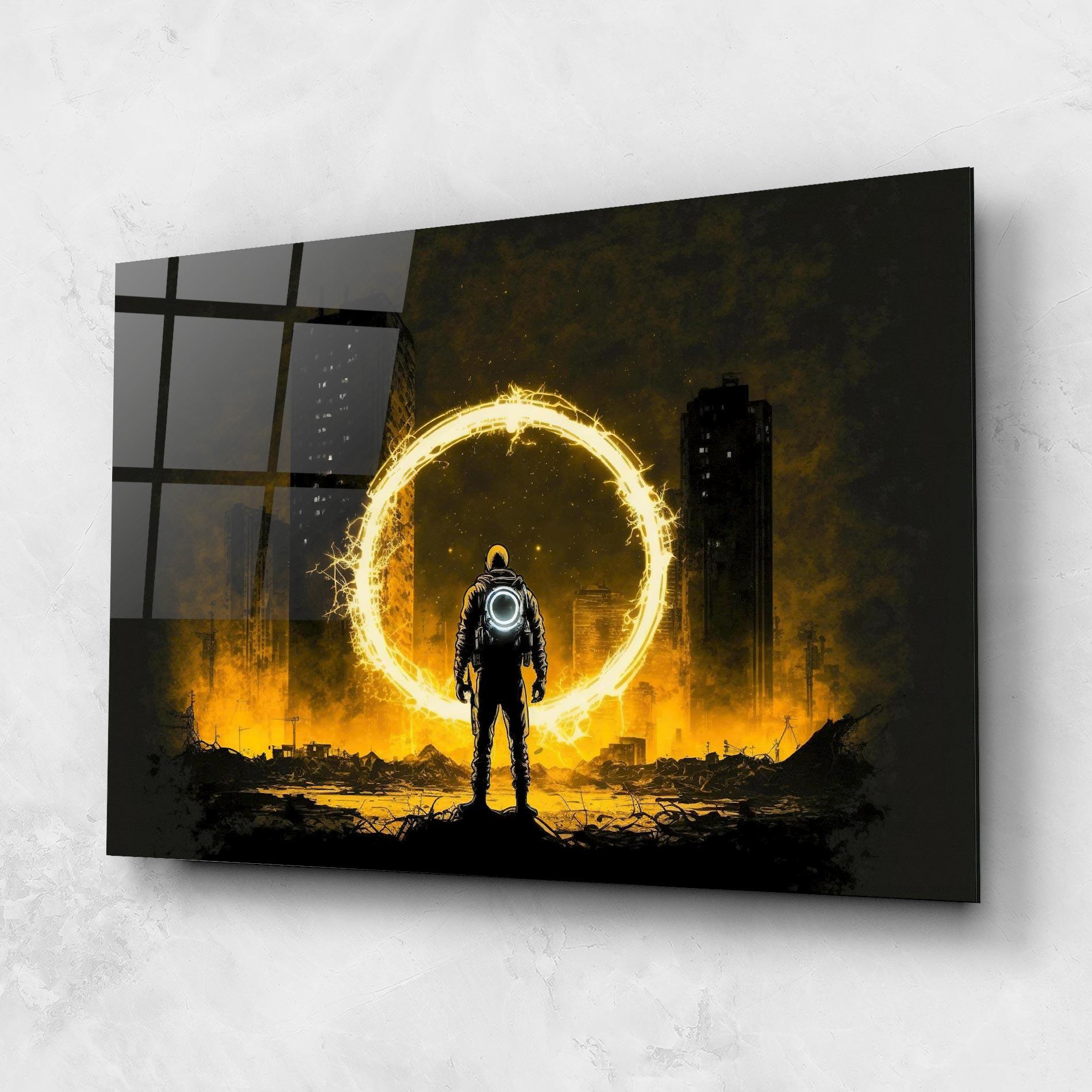 Tablou Sticla Fire Portal mockup 1