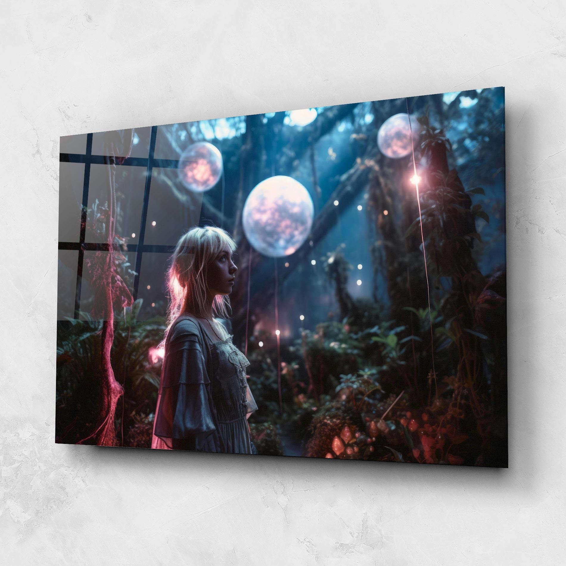 Tablou Sticla Glowing Balls Floating mockup 1