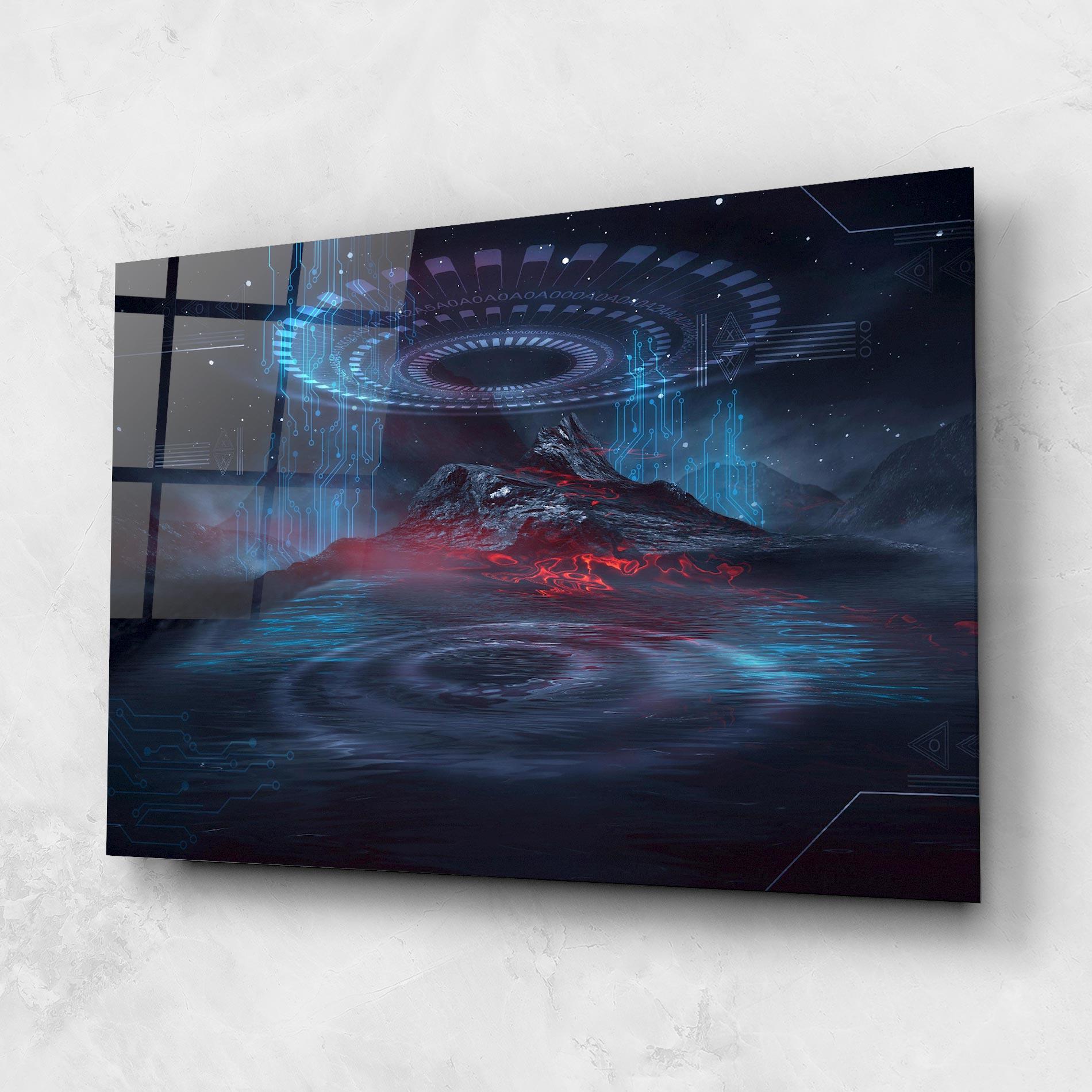 Tablou Sticla Neon Space Galaxy mockup 1