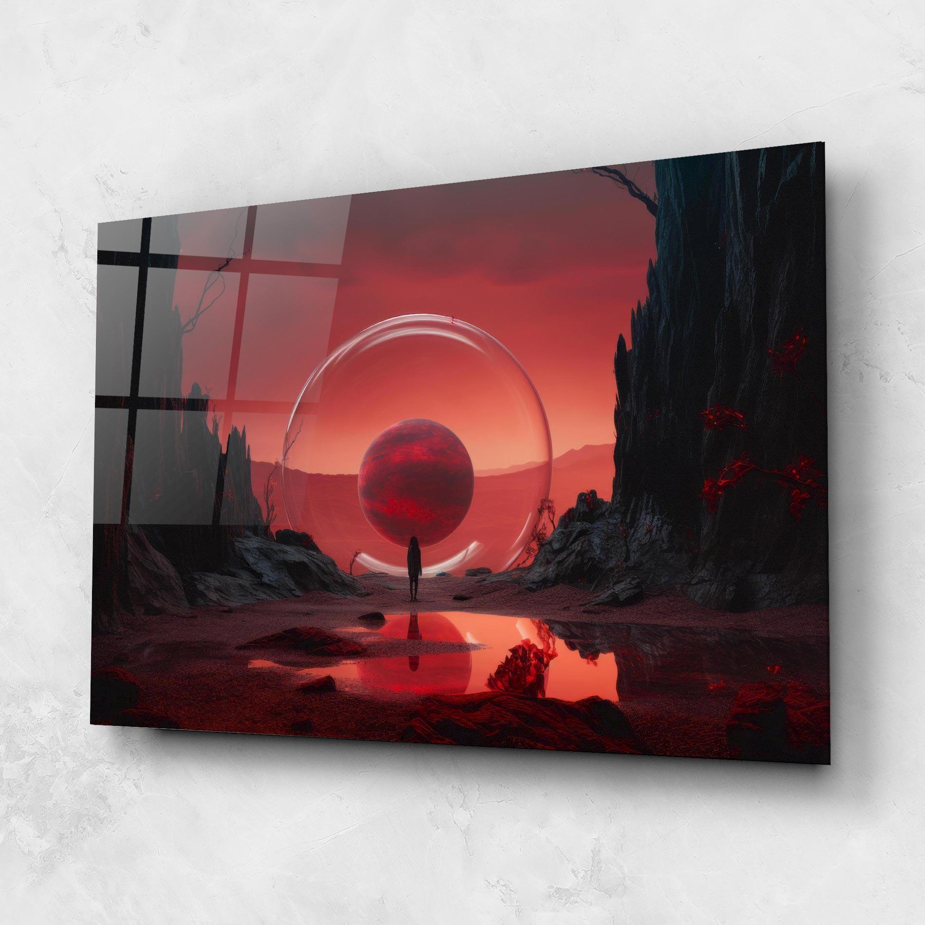 Tablou Sticla Red Planet Art mockup 1