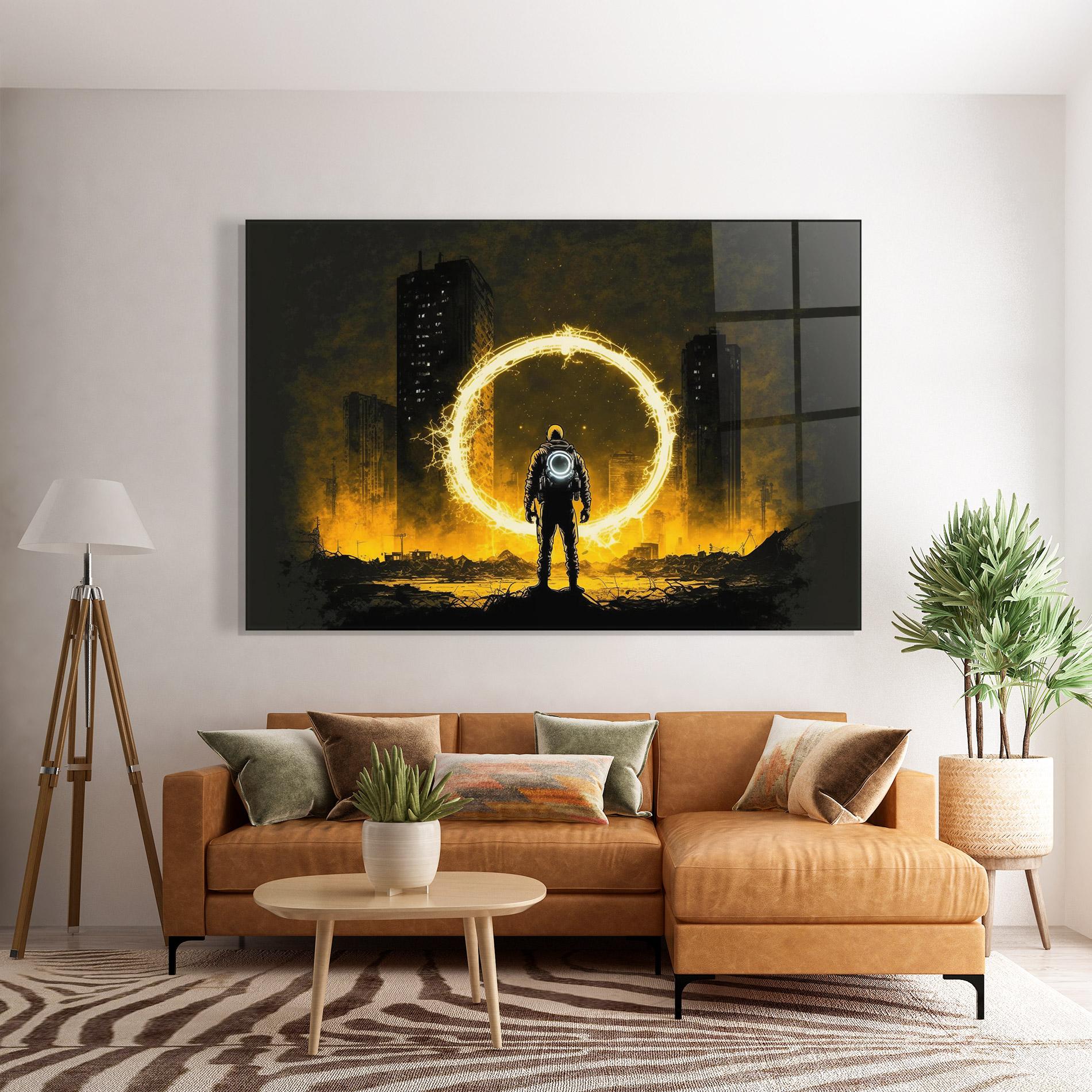 Tablou Sticla Fire Portal mockup 7