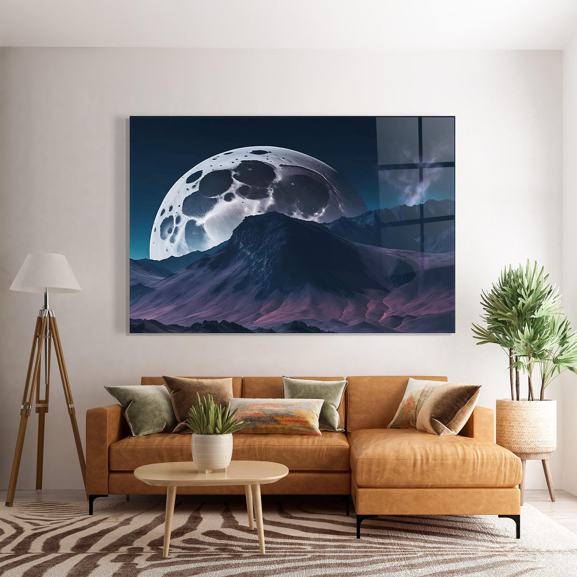 Tablou Sticla Full Moon Smoke mockup 7