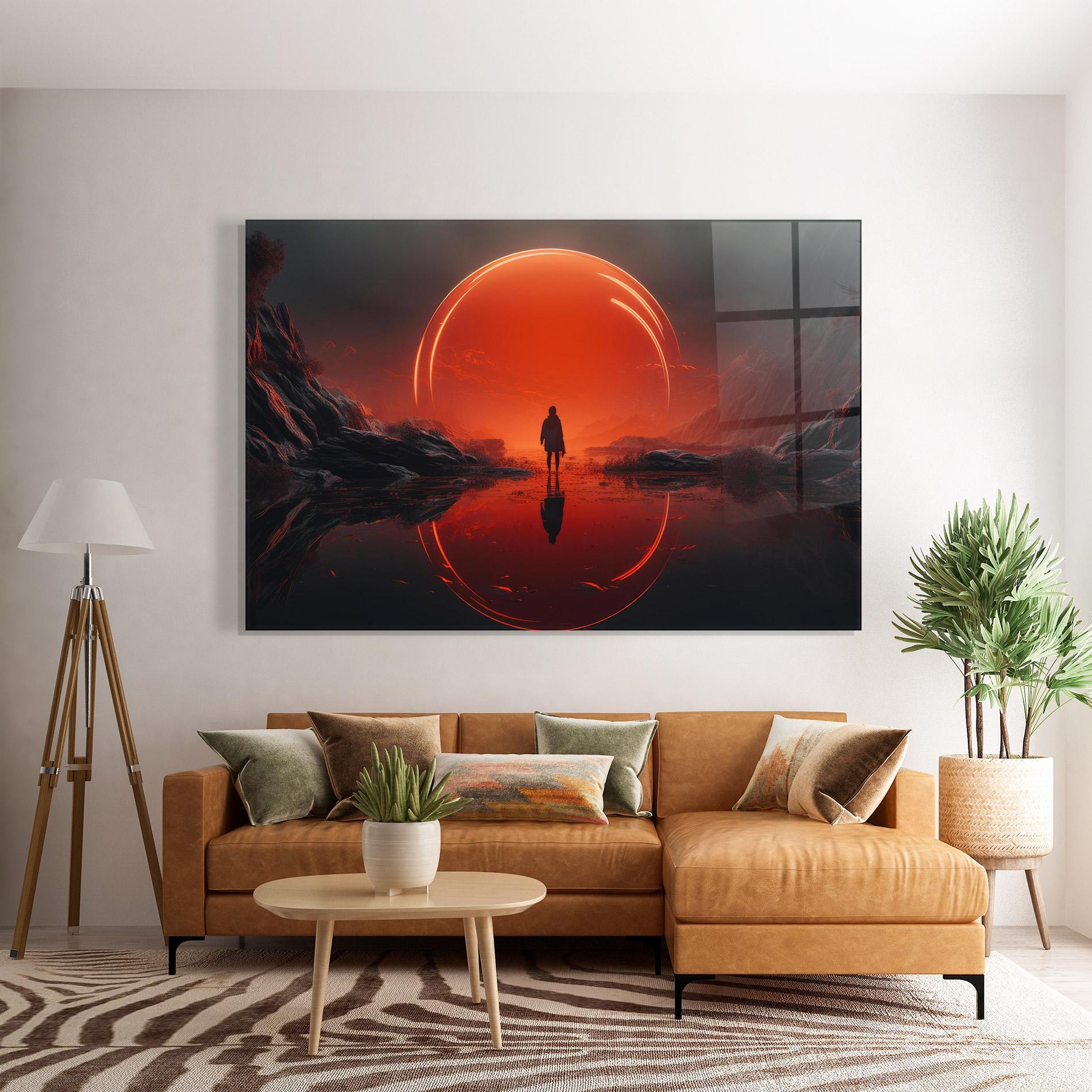 Tablou Sticla Man Orange Orb mockup 7