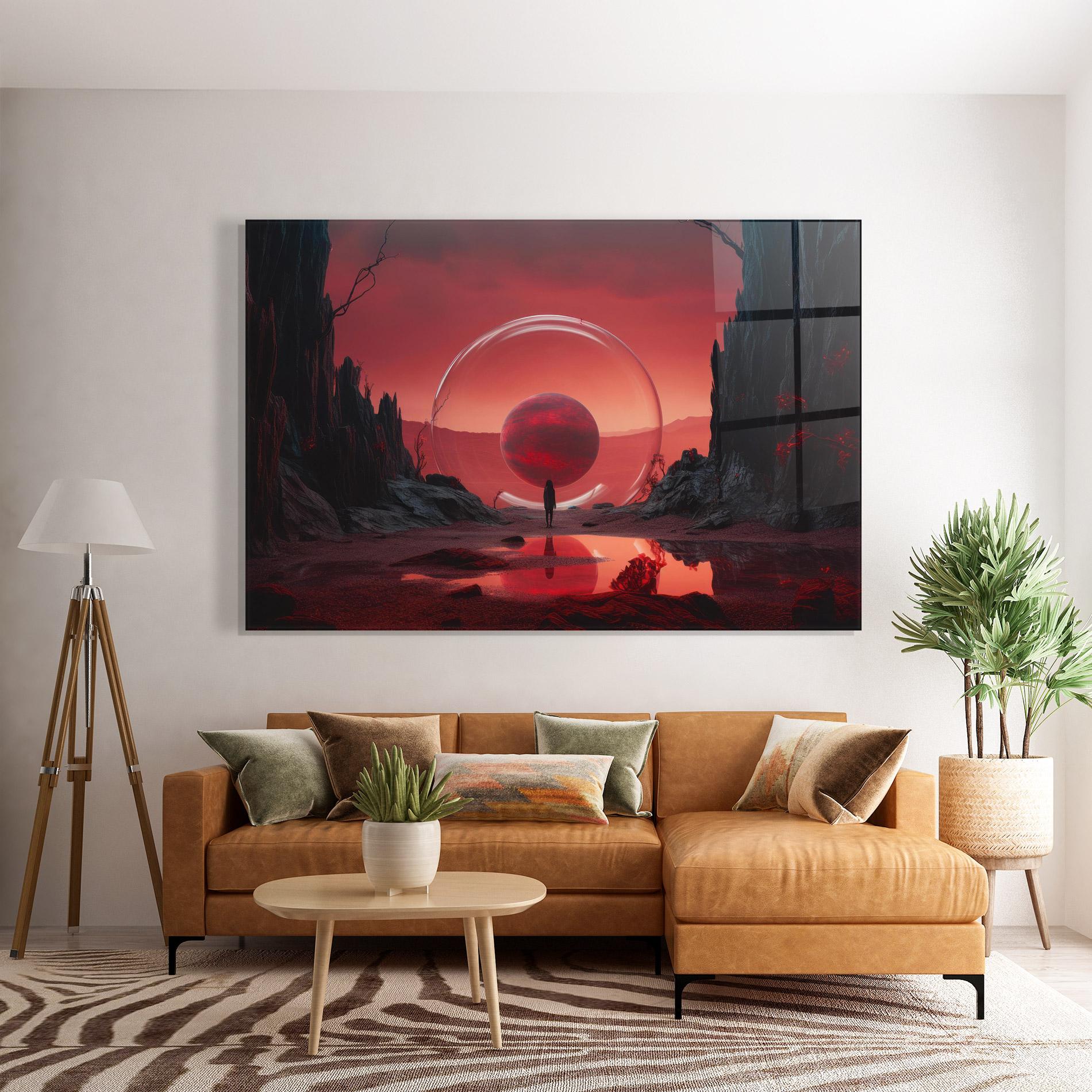 Tablou Sticla Red Planet Art mockup 7