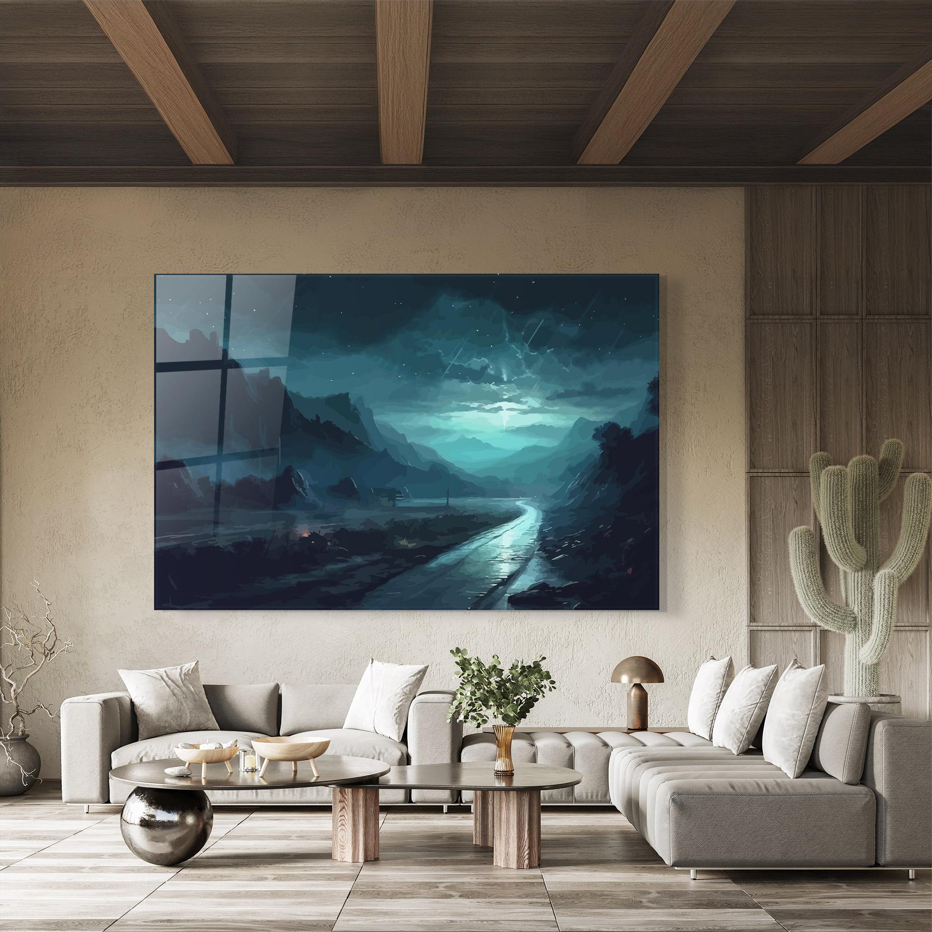 Tablou Sticla Blue Universe mockup 8