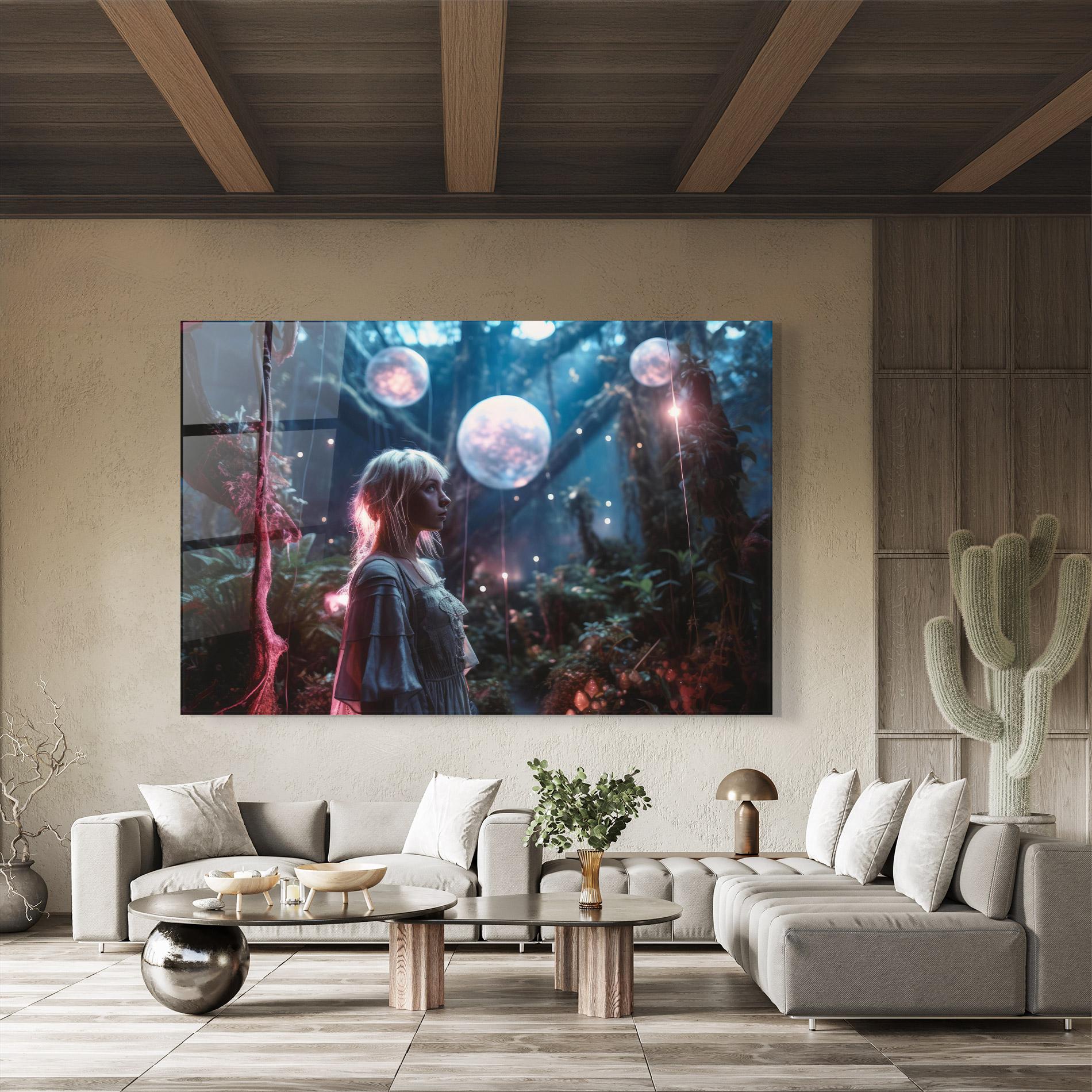 Tablou Sticla Glowing Balls Floating mockup 8