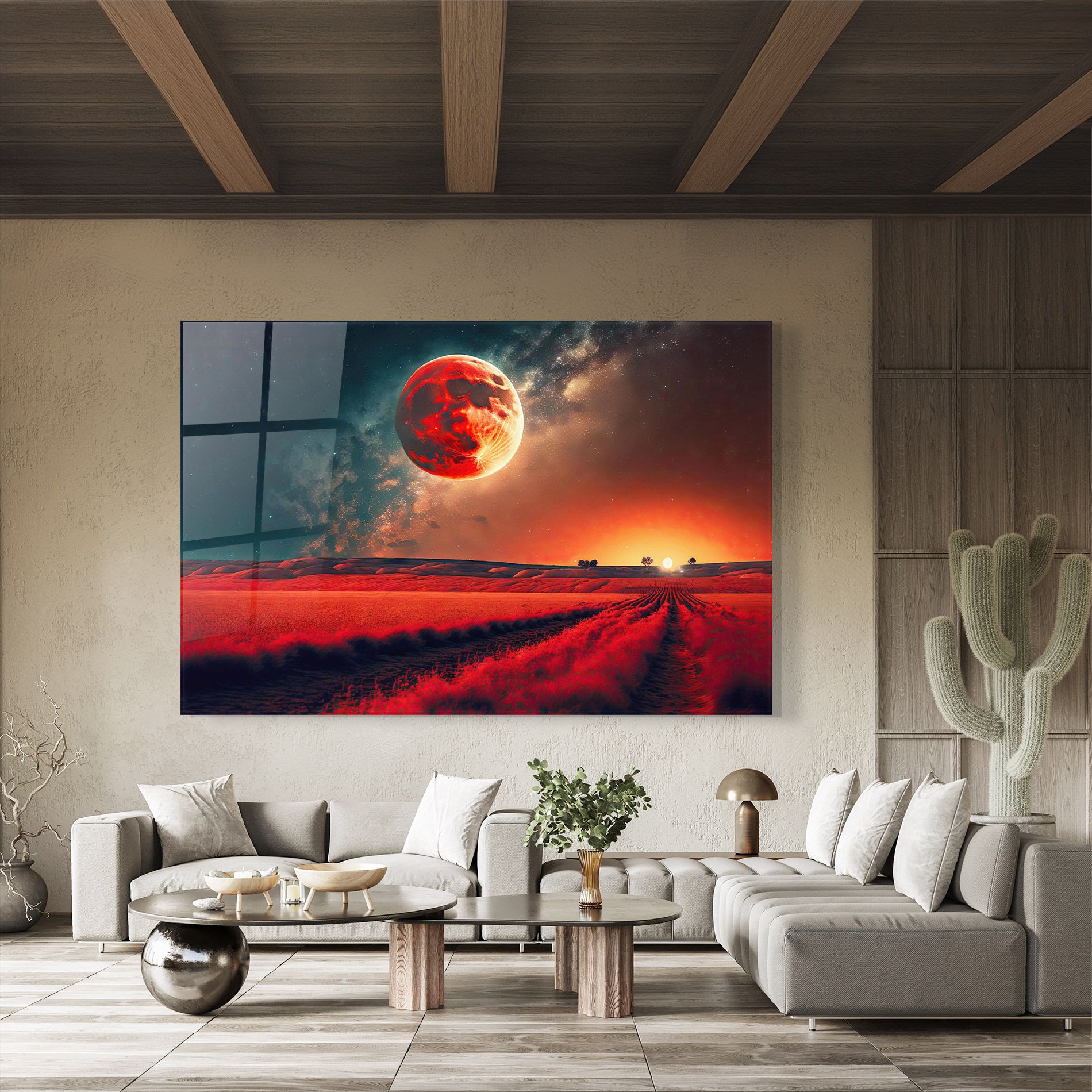 Huge Red Moon mockup 8