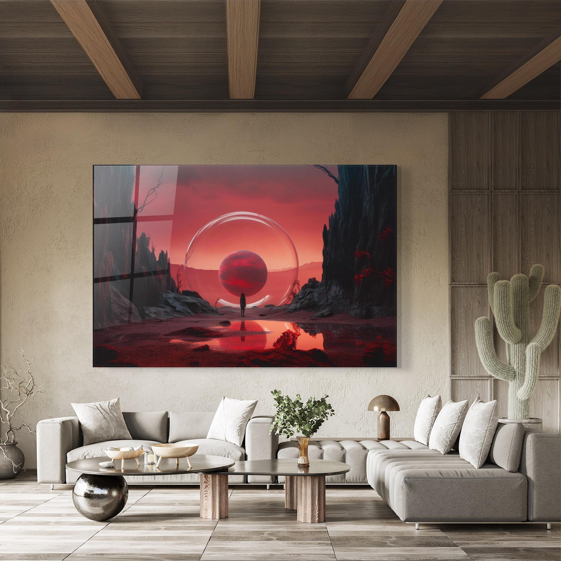 Tablou Sticla Red Planet Art mockup 8