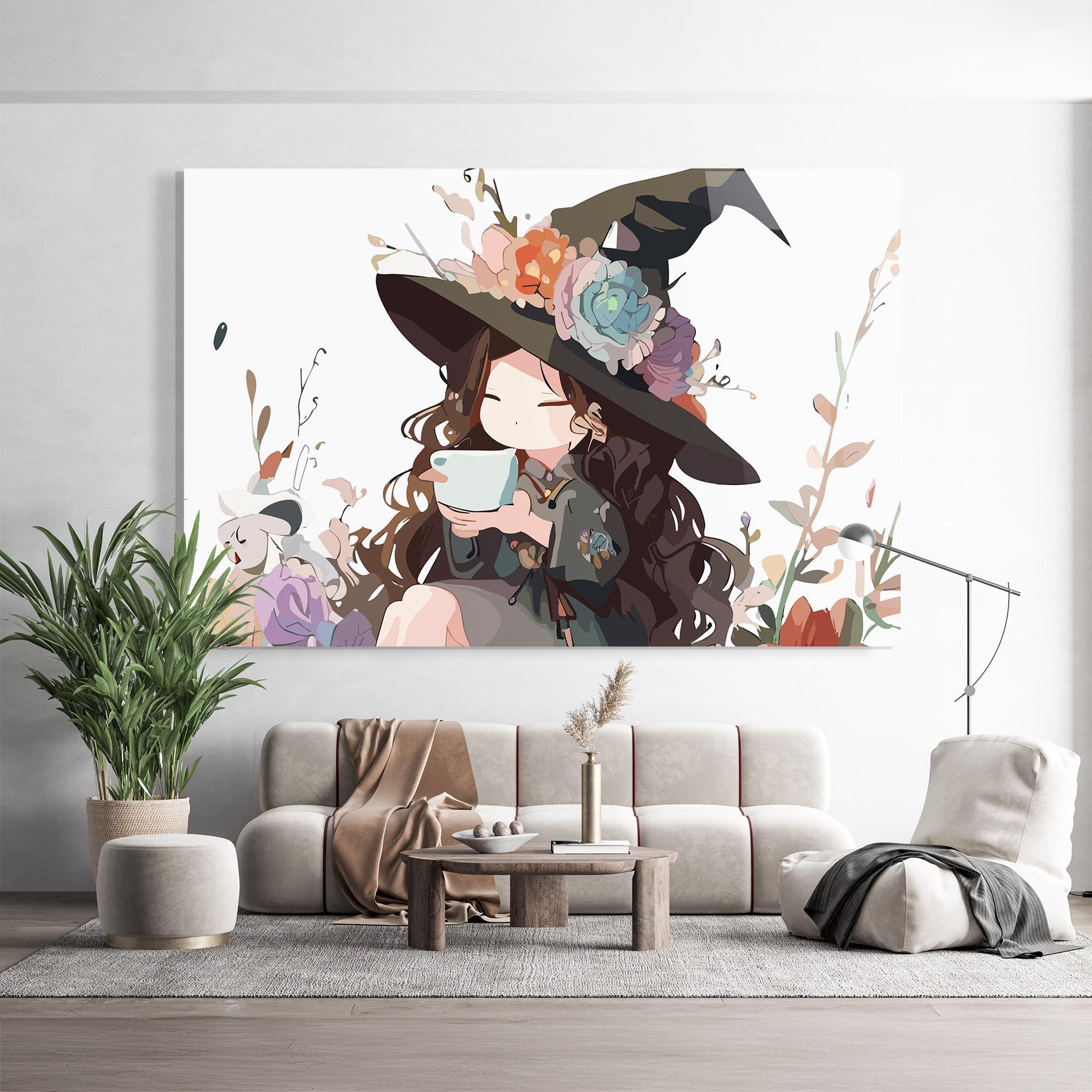 Tablou Sticla Cute Witch mockup 9