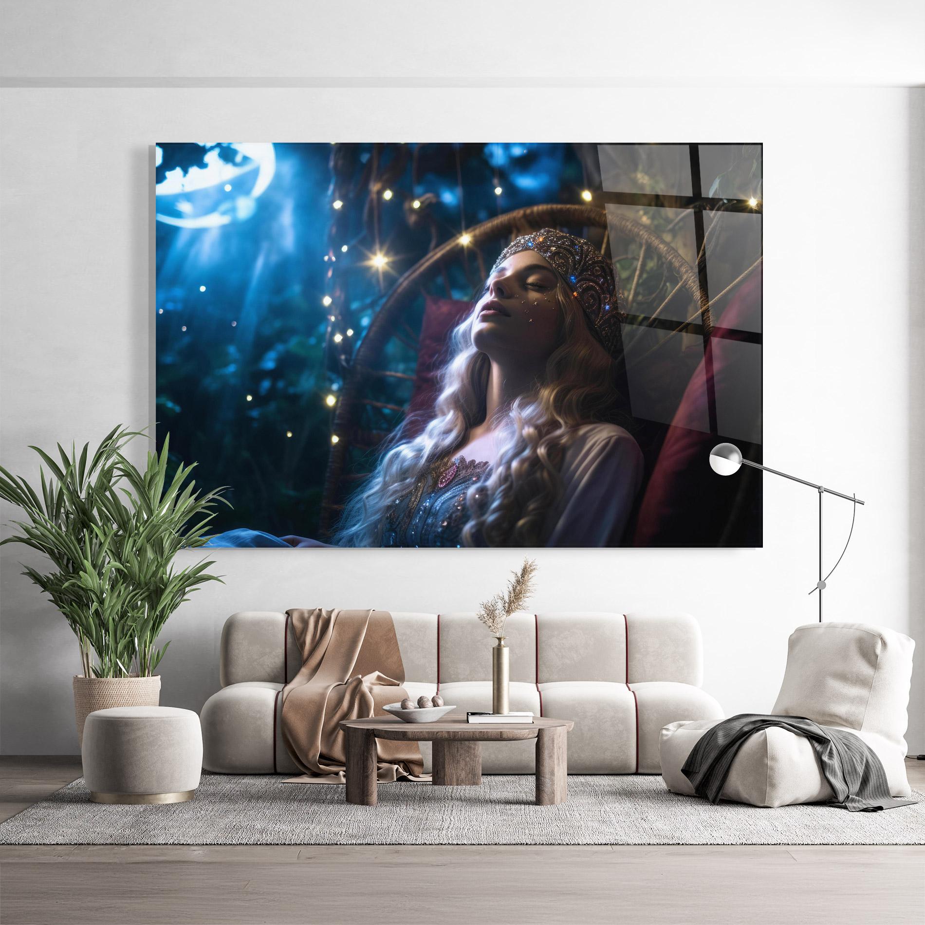 Tablou Sticla Witch Sleeping mockup 9