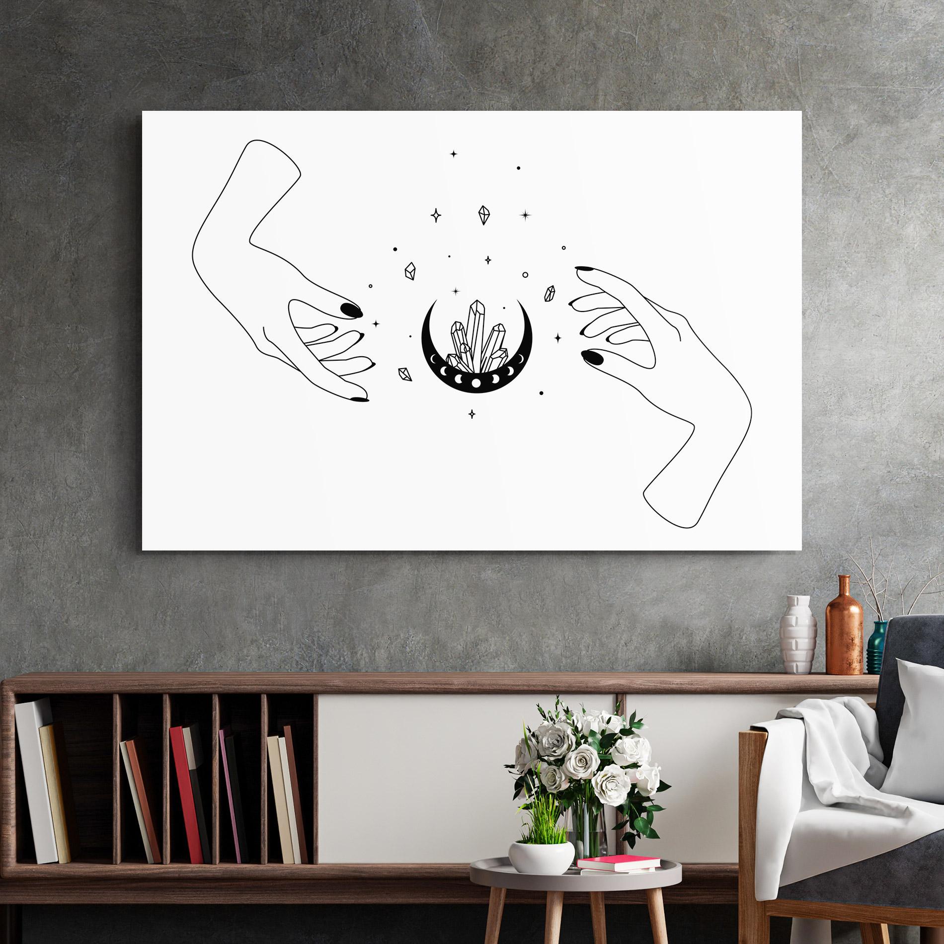 Tablou Sticla Crystal Hand mockup 2