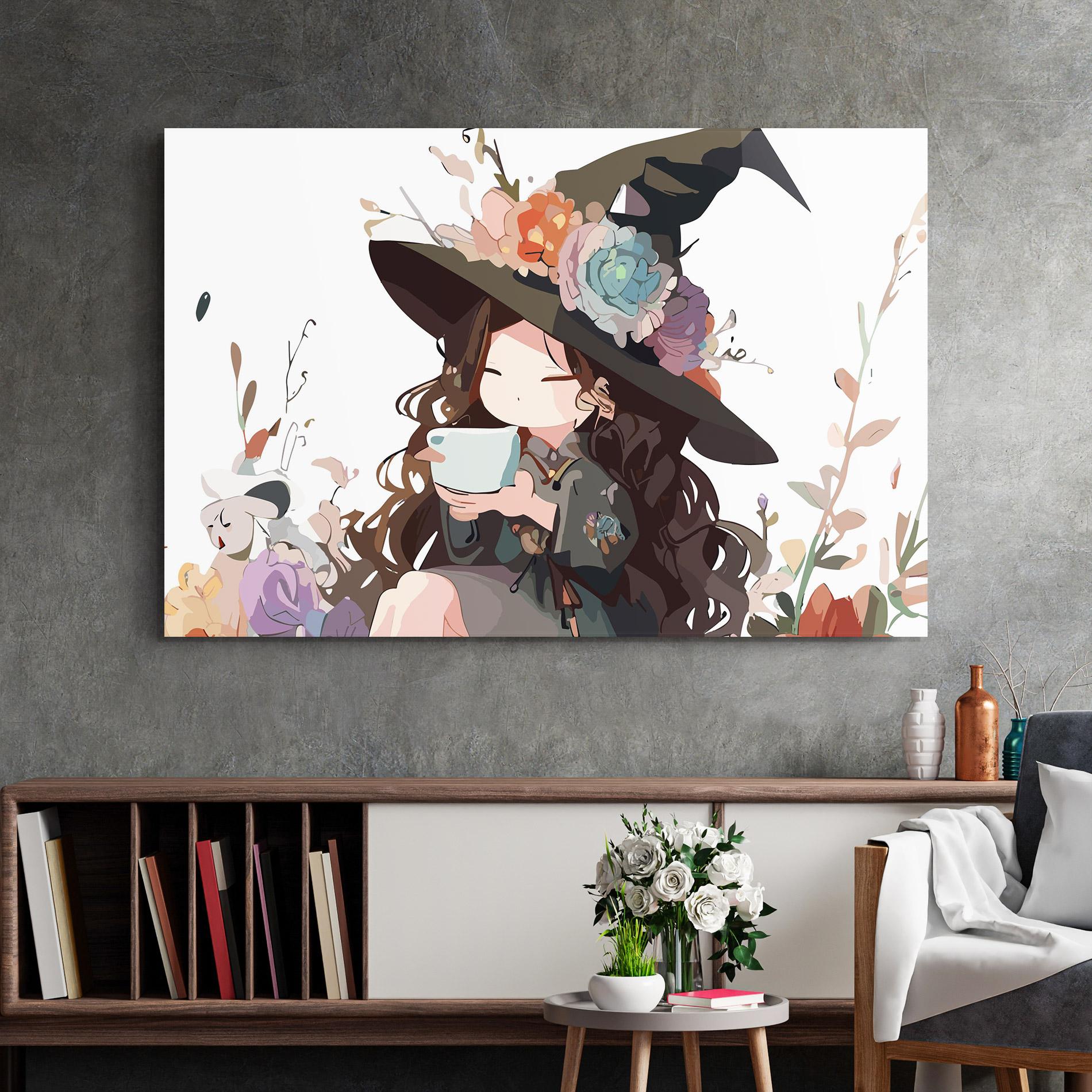 Tablou Sticla Cute Witch mockup 2