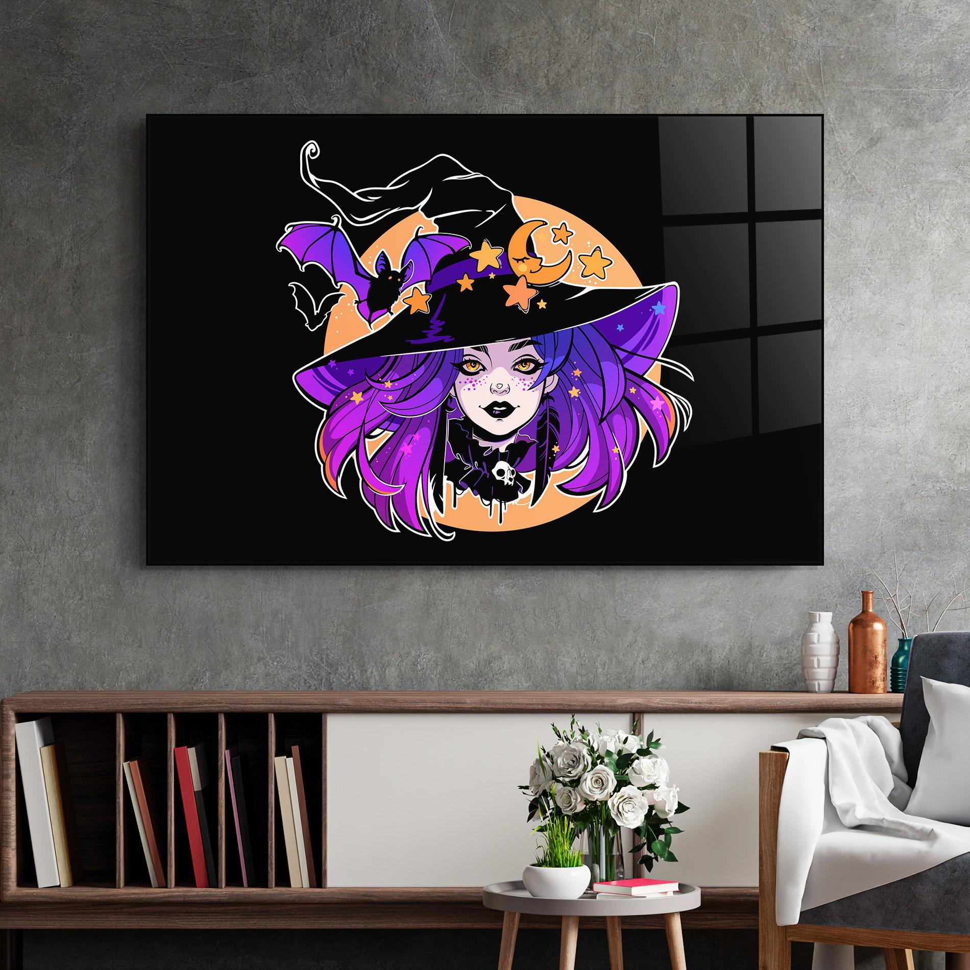 Tablou Sticla Purple Witch mockup 2