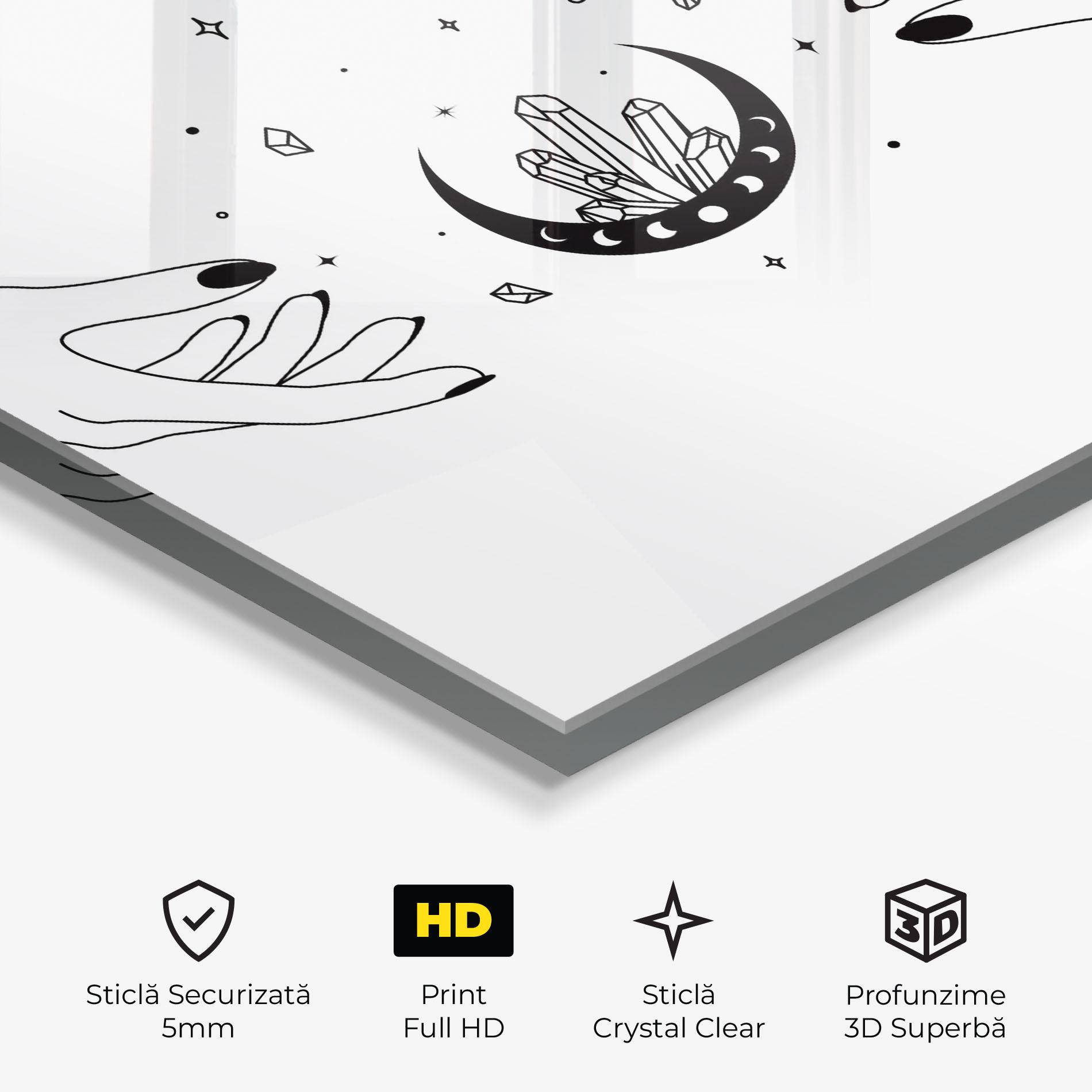 Tablou Sticla Crystal Hand mockup 3