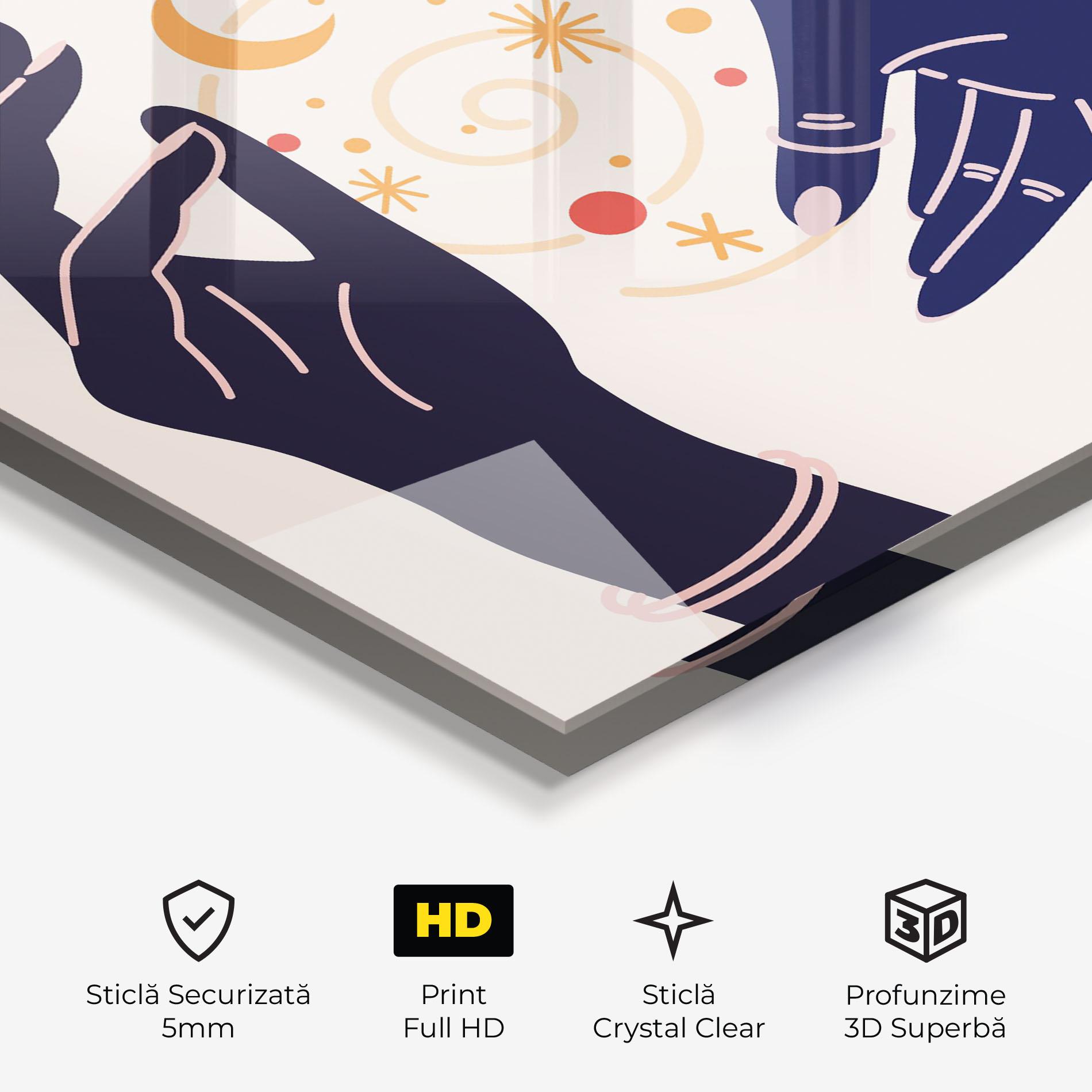 Tablou Sticla Magic Purple Hands mockup 3