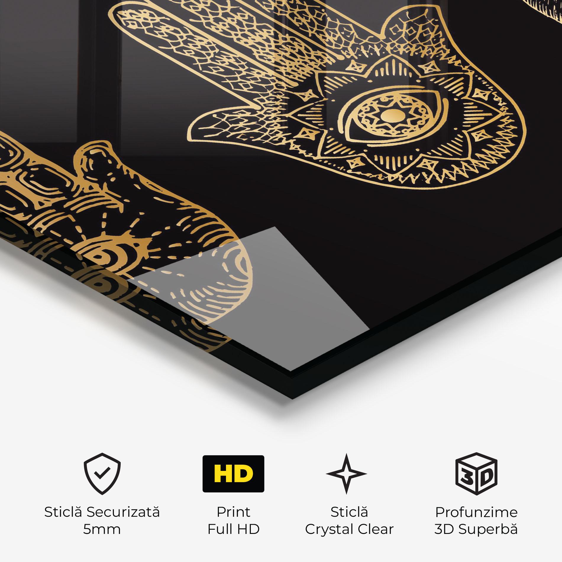 Tablou Sticla Witch Gold Hands mockup 3