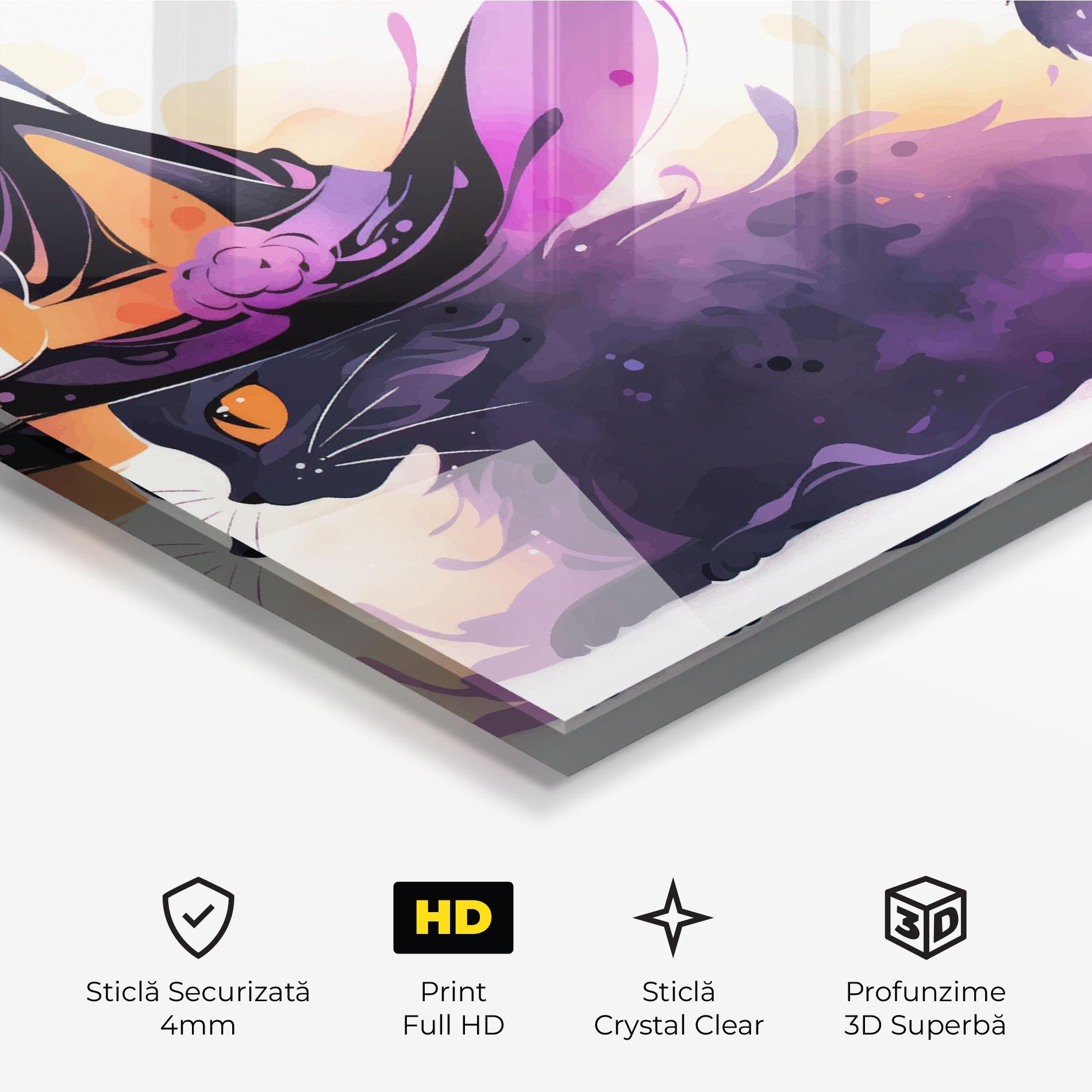 Tablou Sticla Cat Witch mockup 3