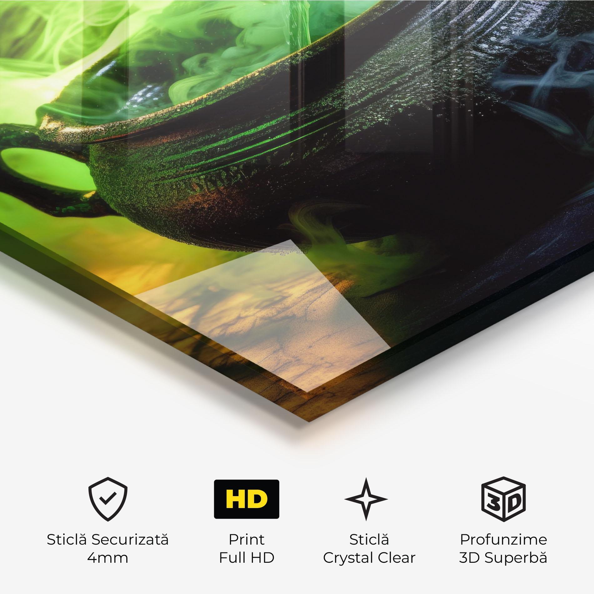 Tablou Sticla Green Portion mockup 3