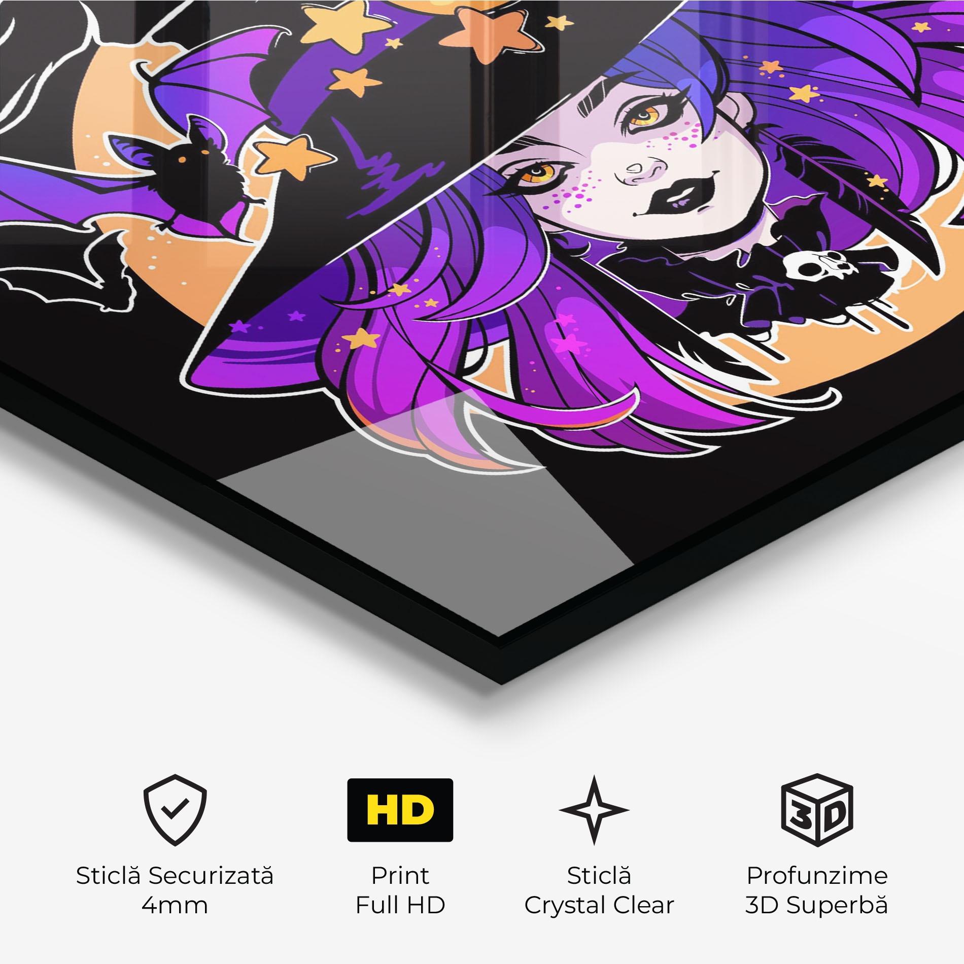 Tablou Sticla Purple Witch mockup 3
