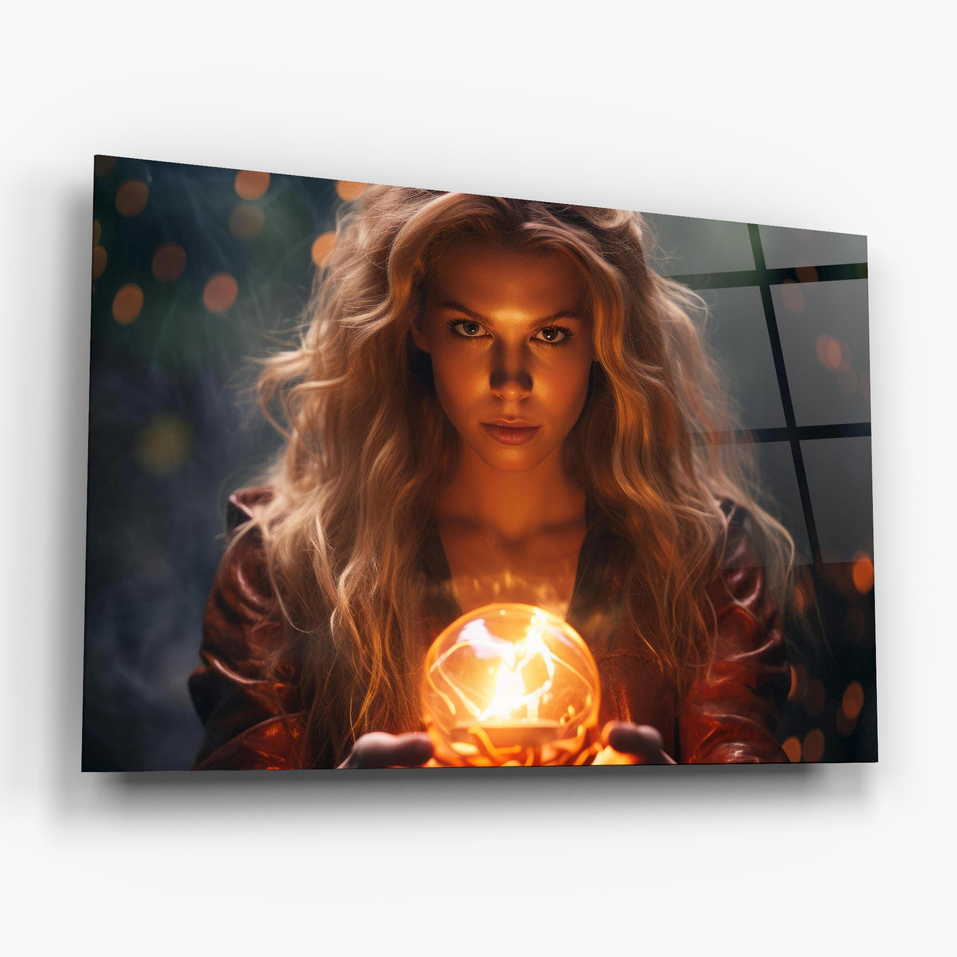 Tablou Sticla Beautiful Woman Witch mockup 6