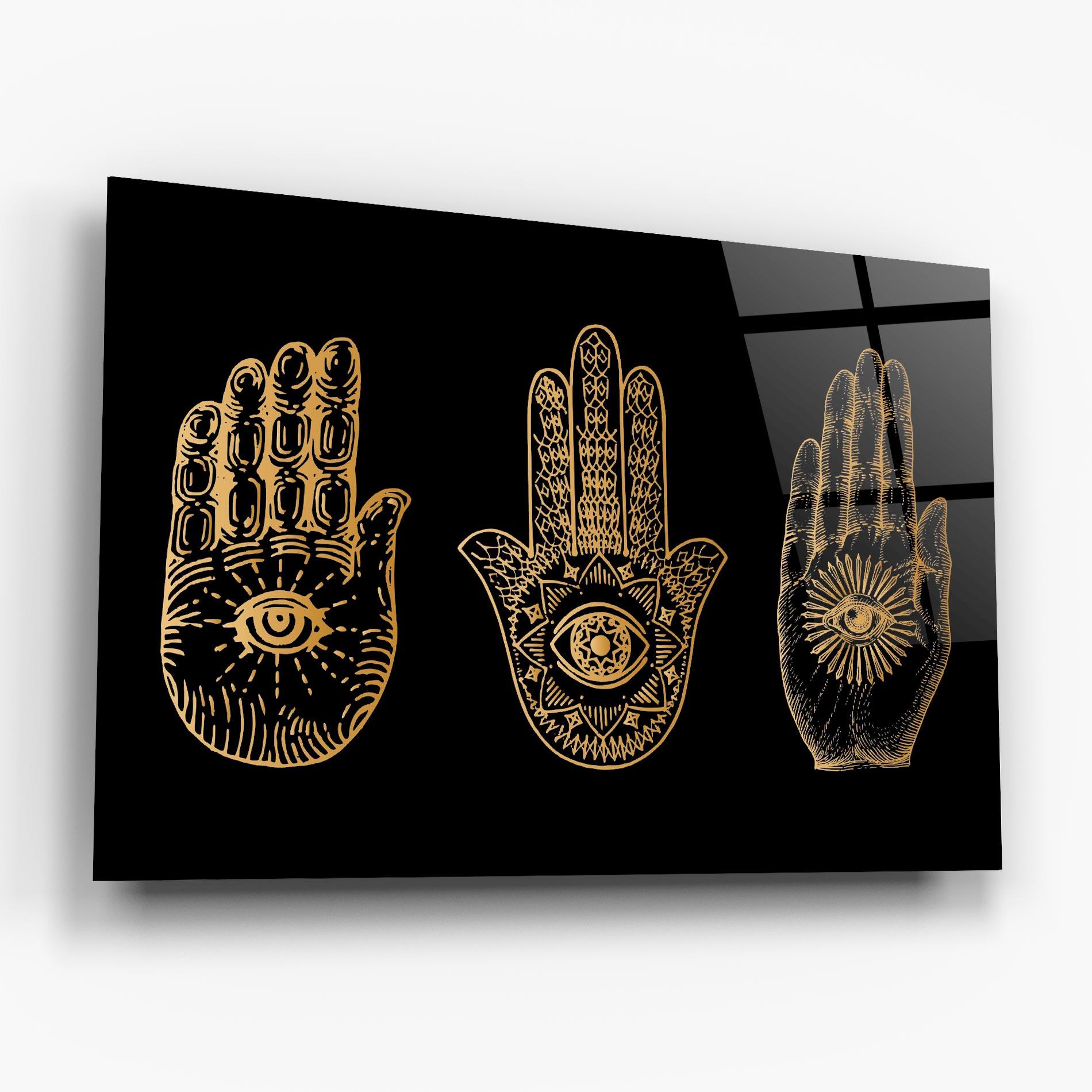 Tablou Sticla Witch Gold Hands mockup 6