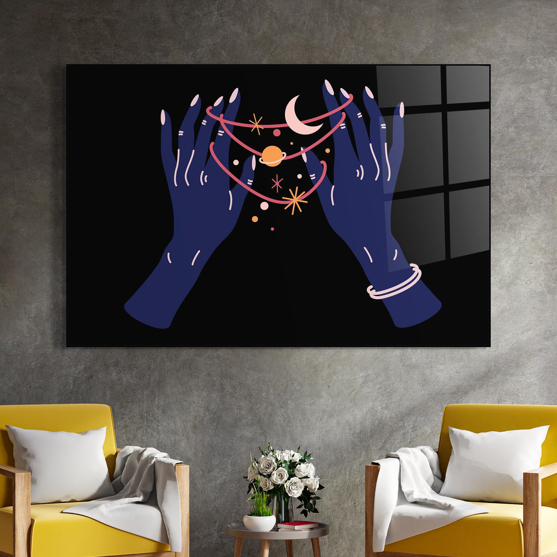 Tablou Sticla Pretty Hands Witch mockup 4