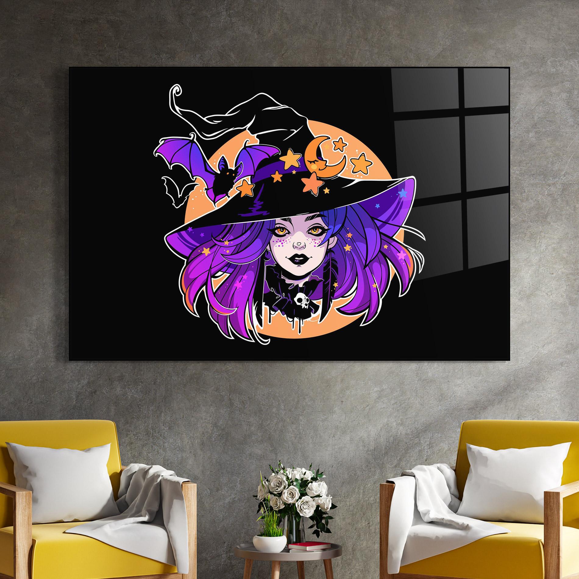 Tablou Sticla Purple Witch mockup 4
