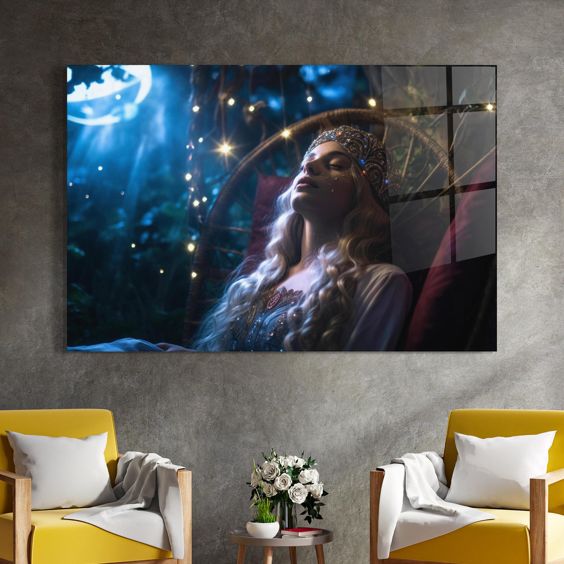 Tablou Sticla Witch Sleeping mockup 4