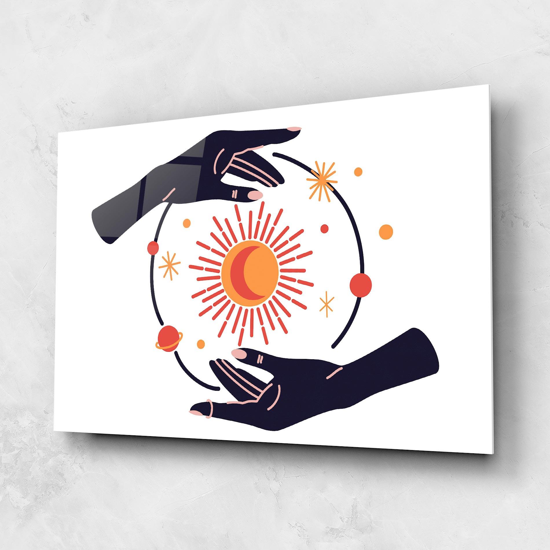 Tablou Sticla Purple Magic Hands mockup 1