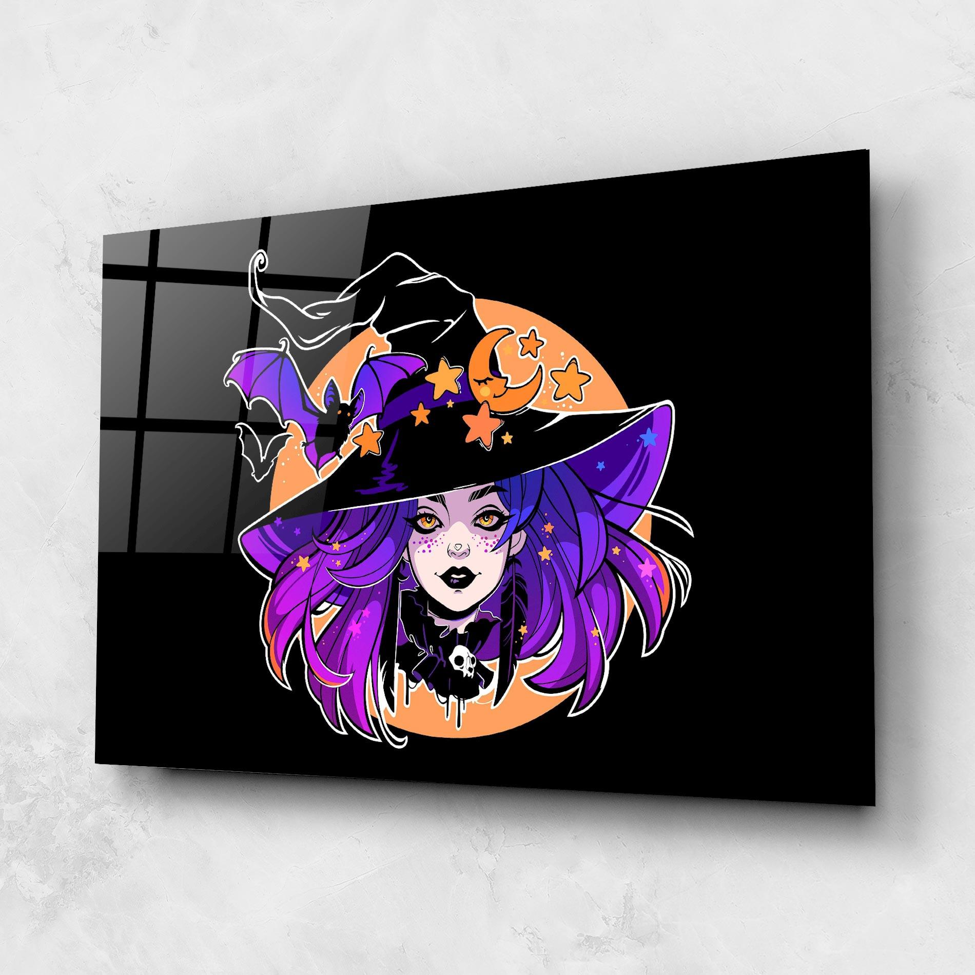 Tablou Sticla Purple Witch mockup 1