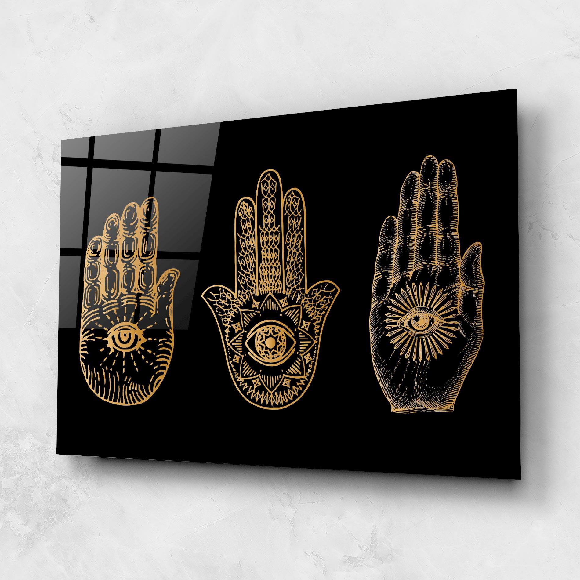Tablou Sticla Witch Gold Hands mockup 1