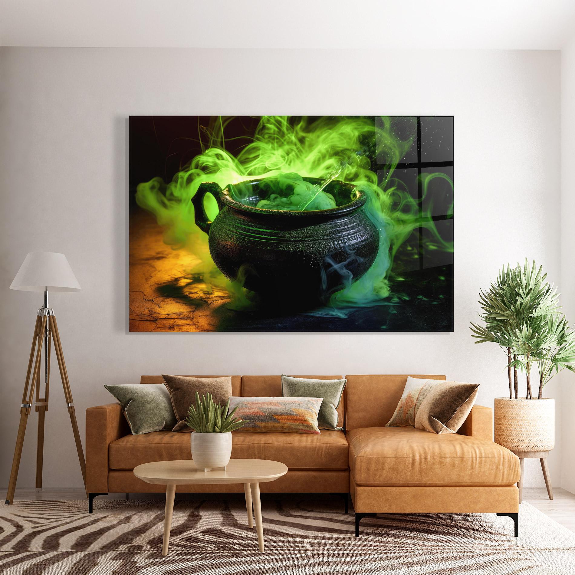 Tablou Sticla Green Portion mockup 7