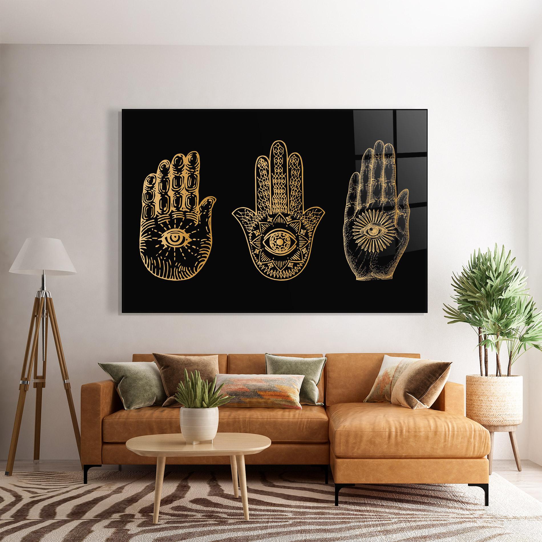 Tablou Sticla Witch Gold Hands mockup 7