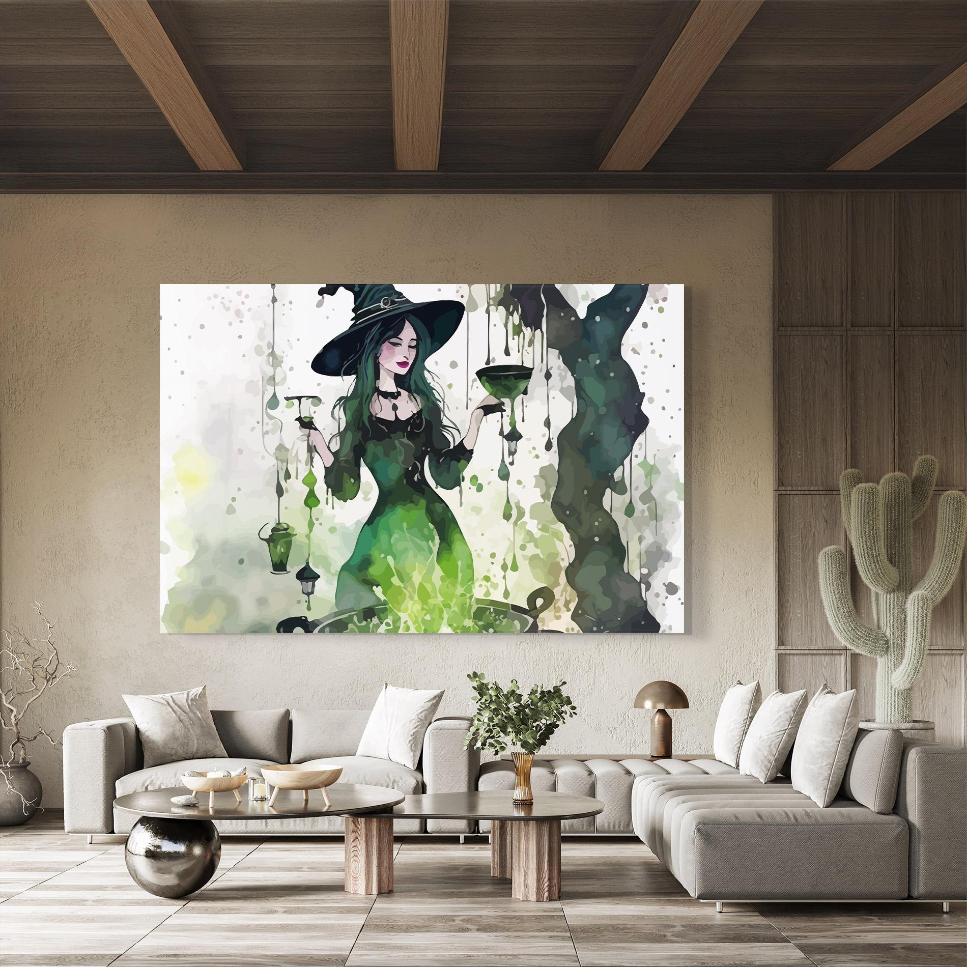 Tablou Sticla Green Light Witch mockup 8