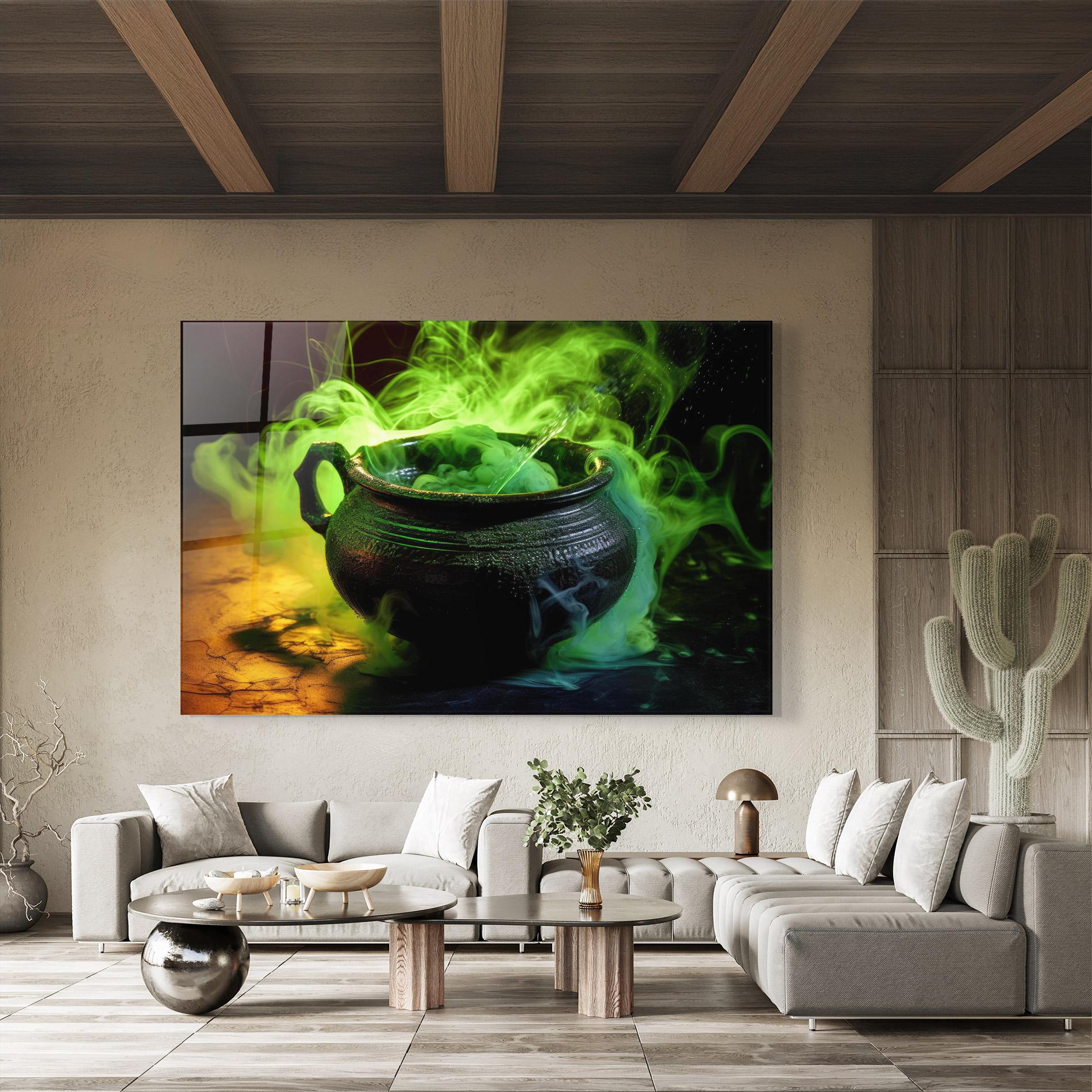 Tablou Sticla Green Portion mockup 8