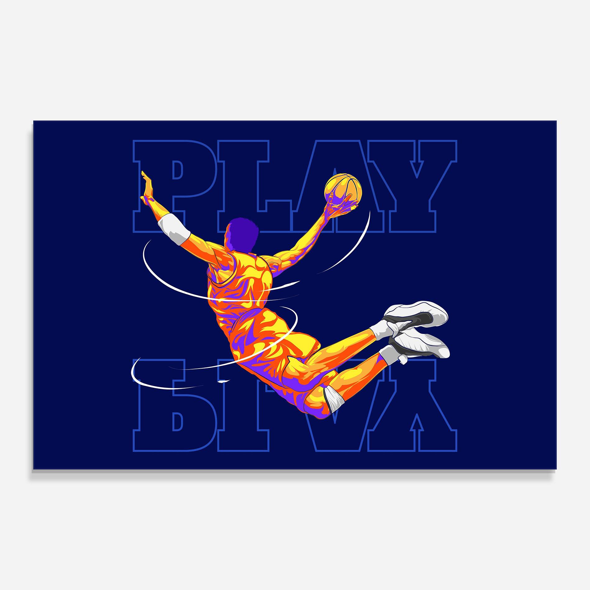 Tablou Sticla Basketball Blue mockup 0