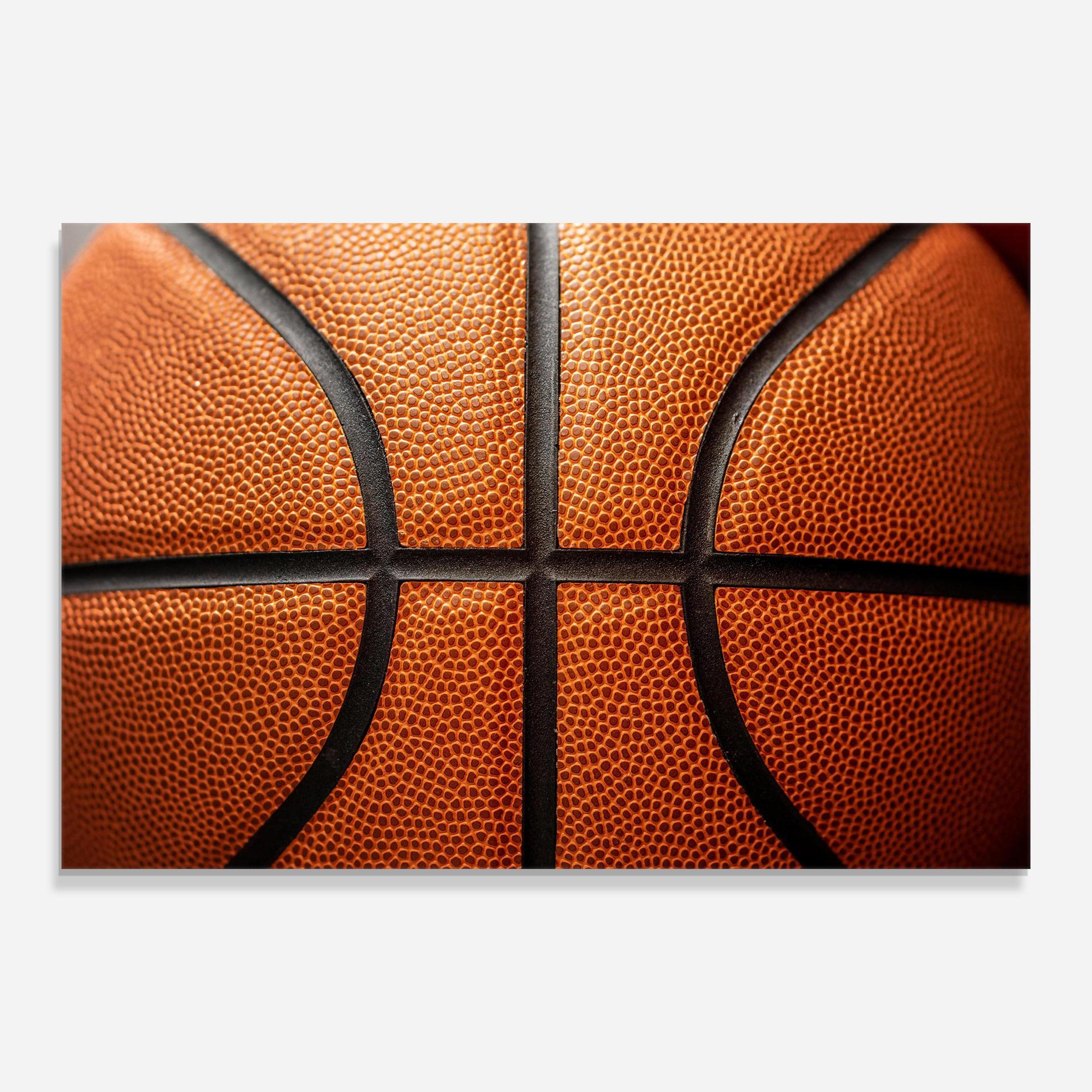 Tablou Sticla Close Up Leather Basketball mockup 0