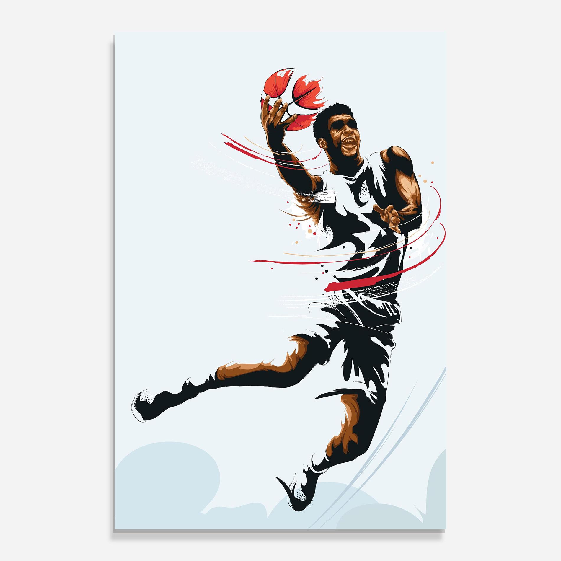 Tablou Sticla Basketball Shot mockup 0