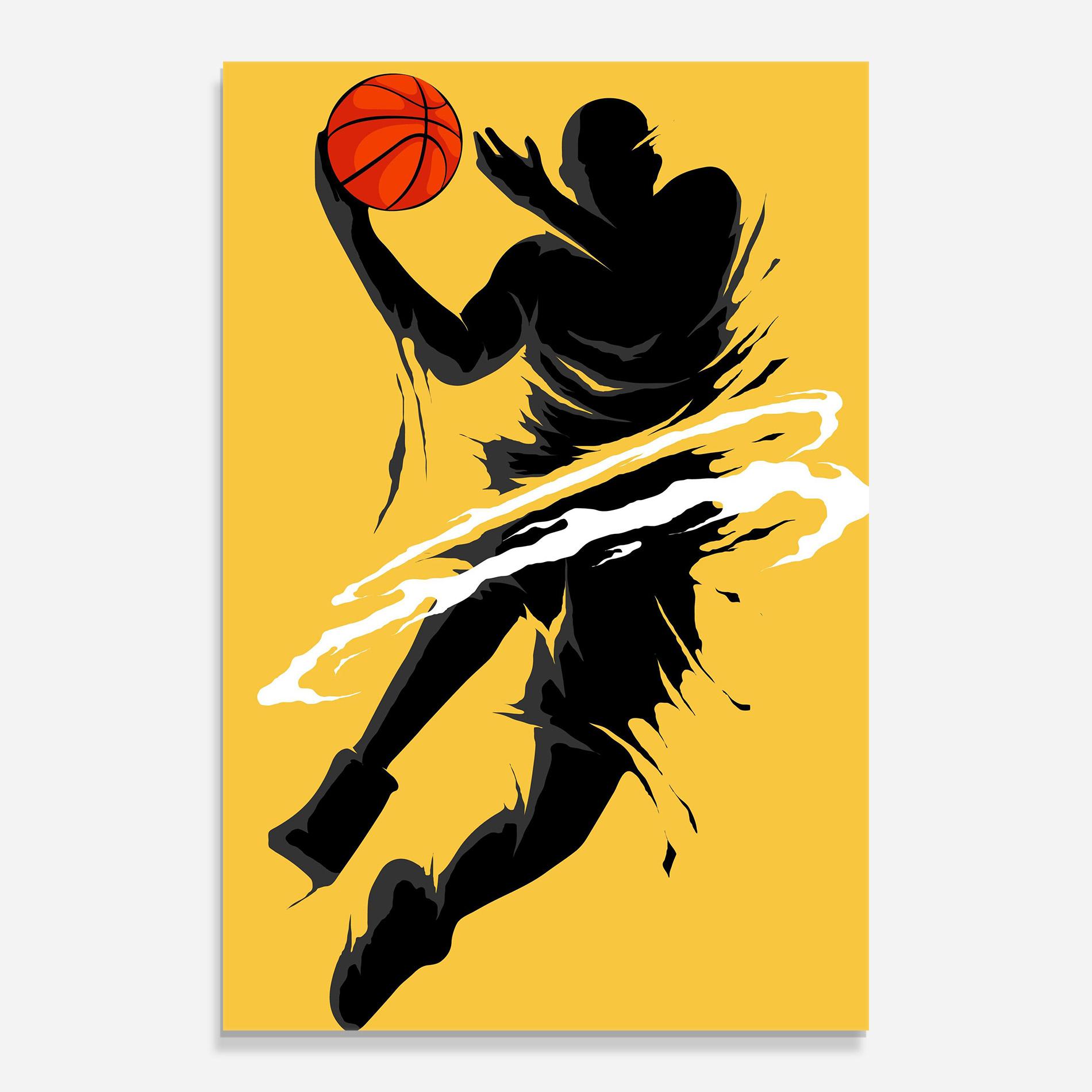 Tablou Sticla Basketball Smoke mockup 0