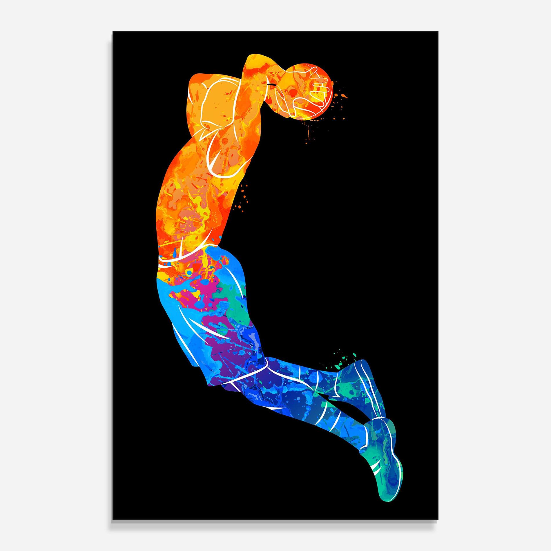 Tablou Sticla Blue Orange Basket mockup 0