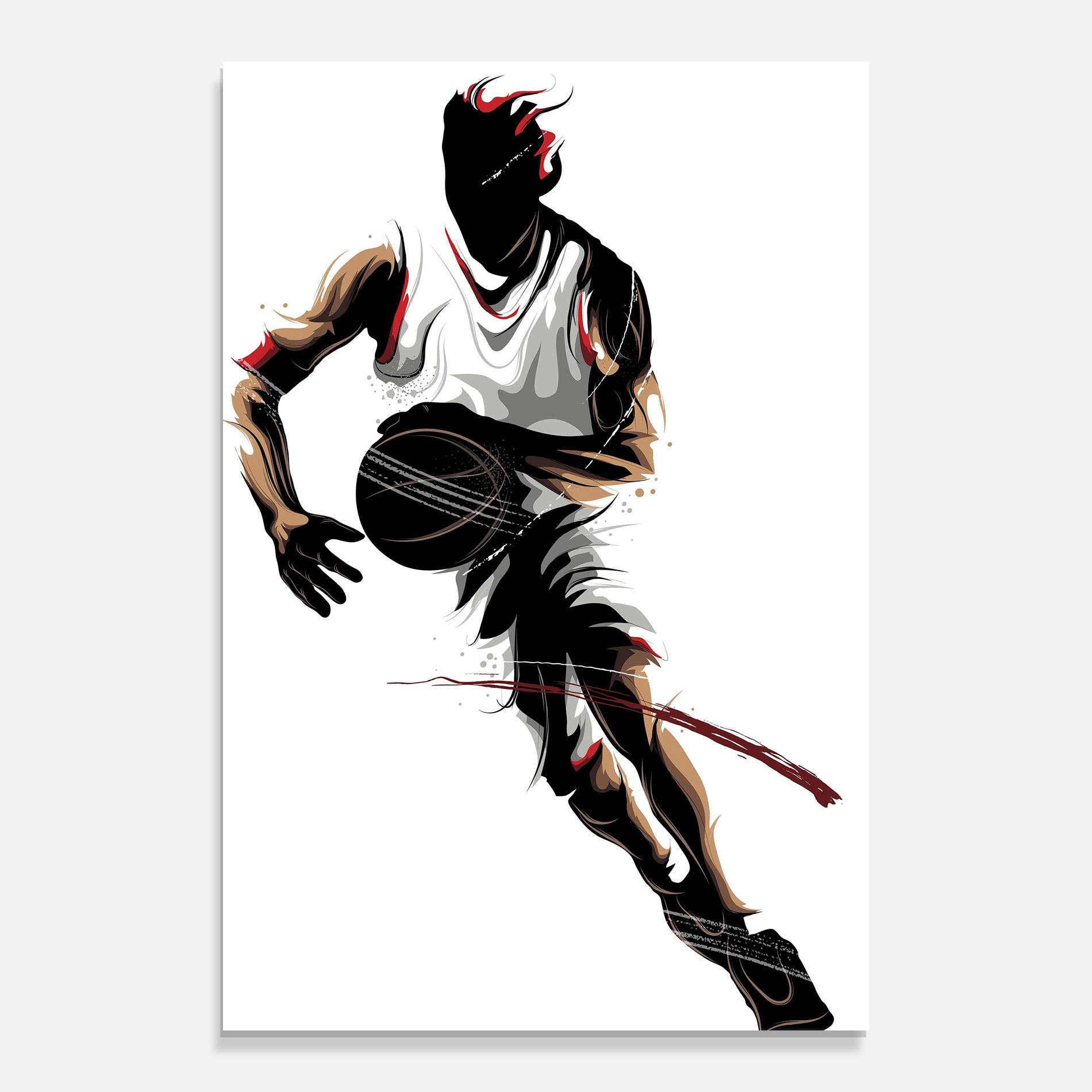 Tablou Sticla Dribbling Run mockup 0