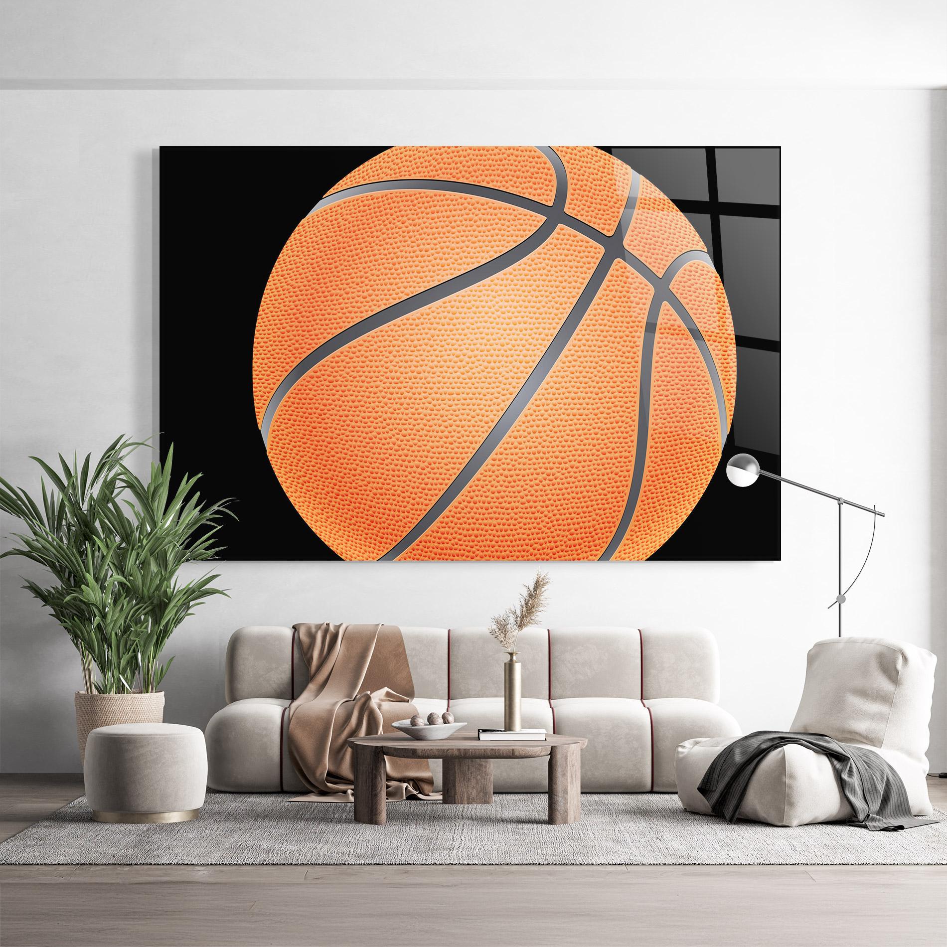 Tablou Sticla Close Up Basketball mockup 9