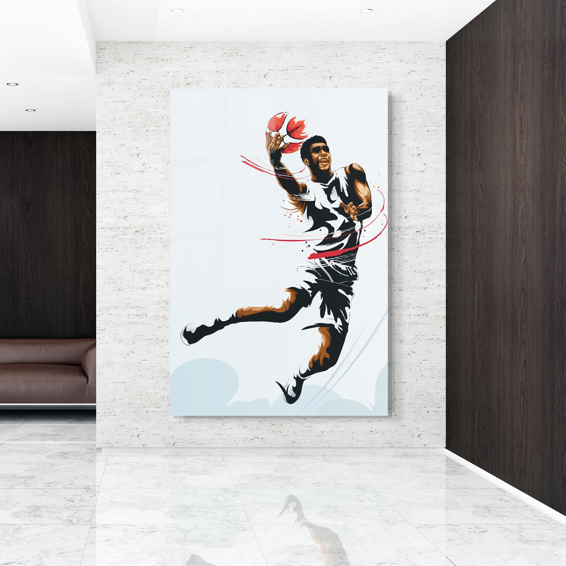 Tablou Sticla Basketball Shot mockup 9